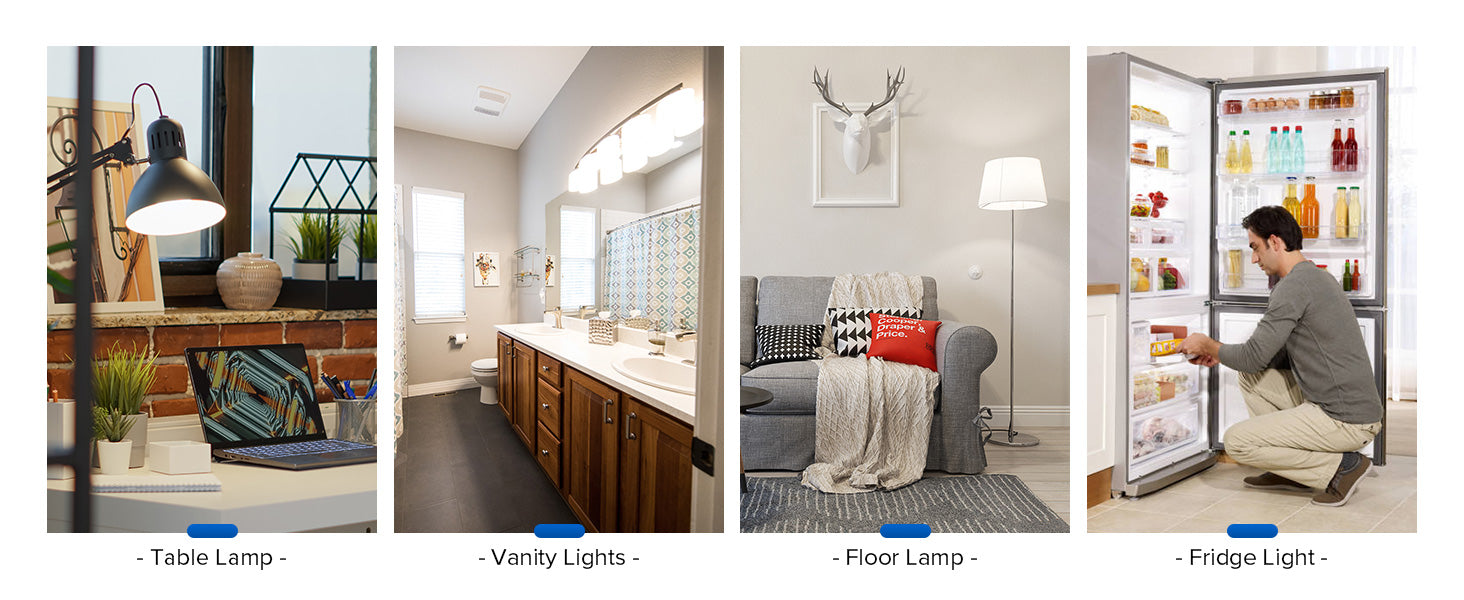 Multiple Usage & Wide Applications：table lamp,vanity lights,floor lamp and fridge light. 