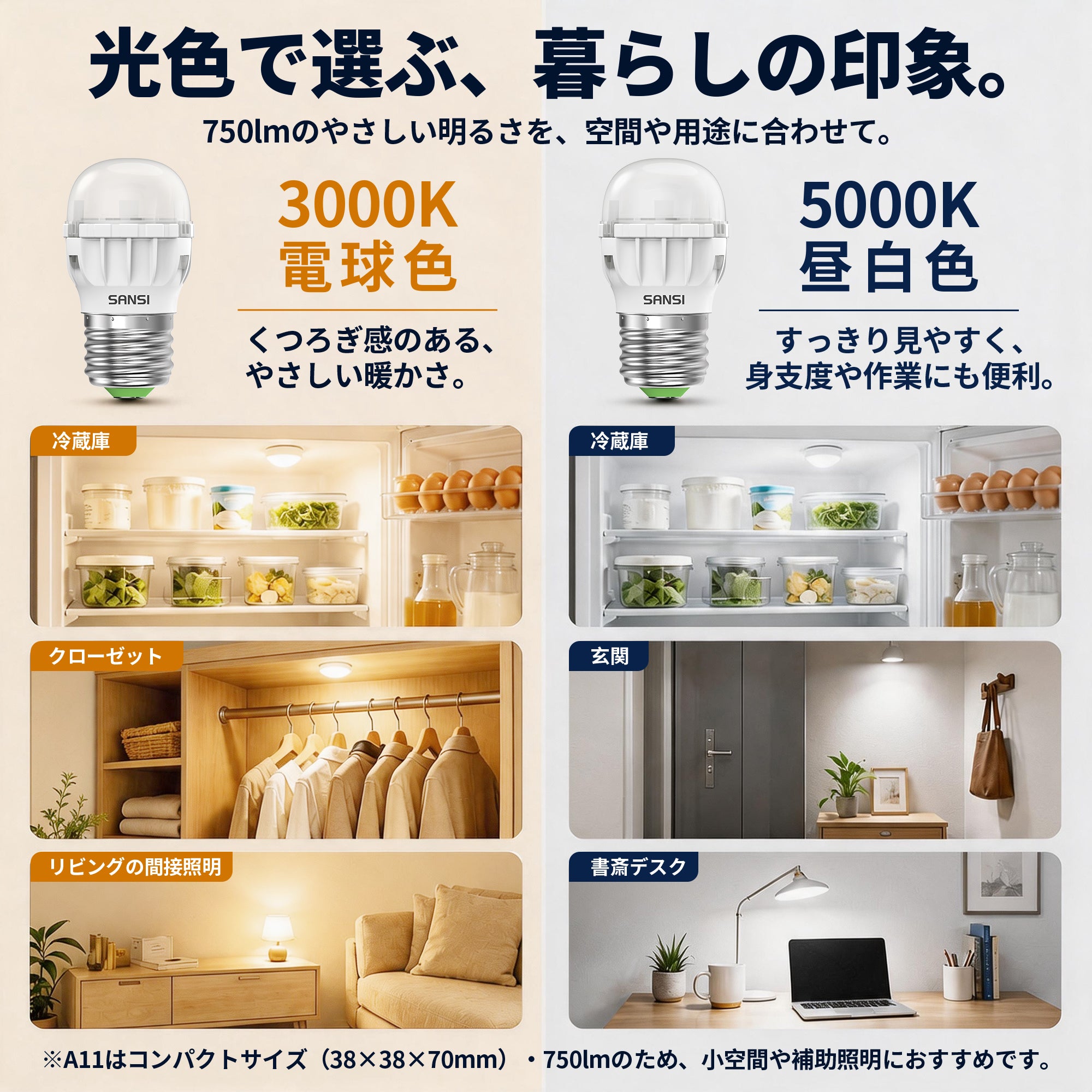 SANSI A11 7W 3000K/5000K LED Light Bulb (JP ONLY)