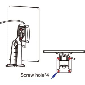 Tighten the 4 parker screws (not included in the package) to fix the solar panel onto the desired surface.