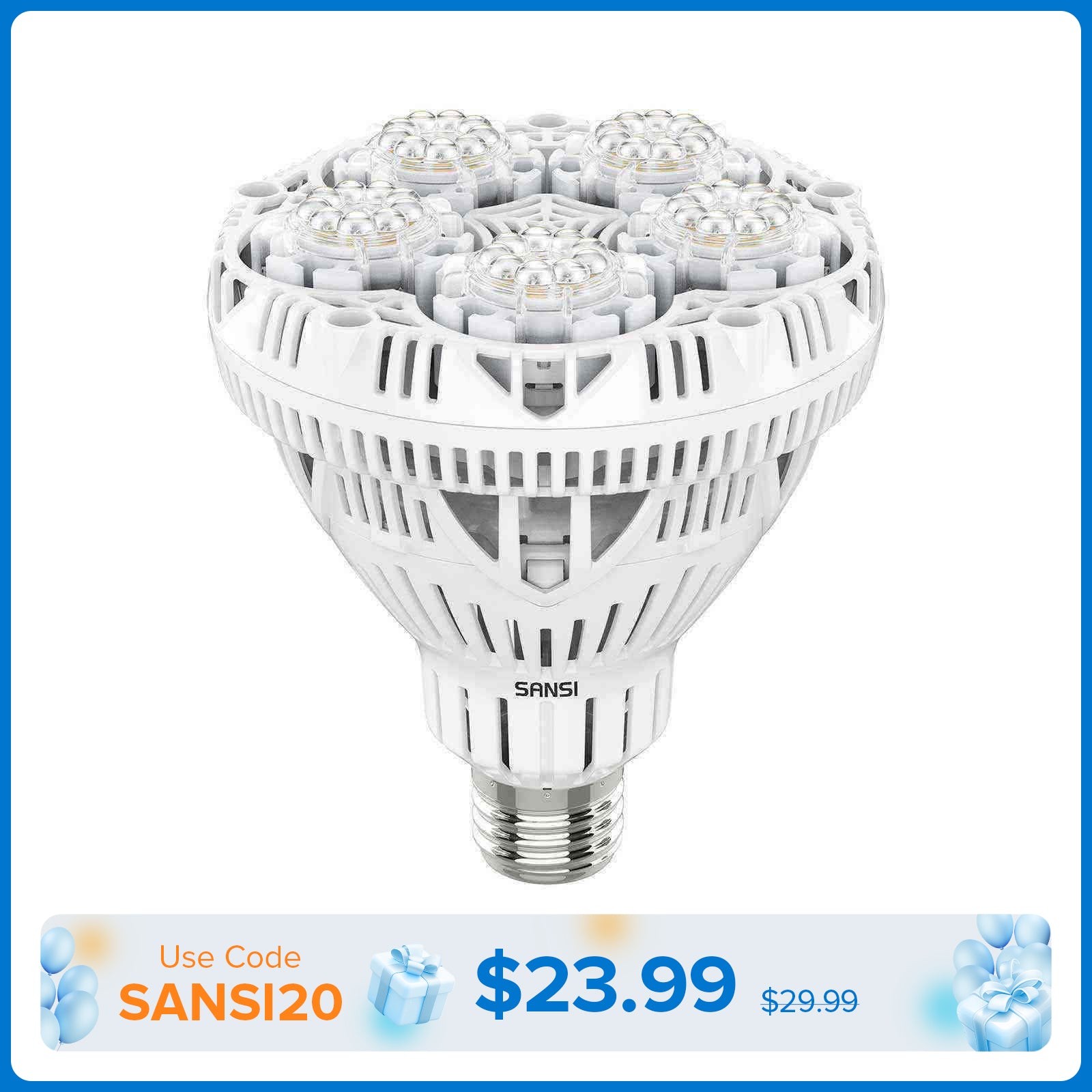 BR30 24W LED Grow Light Bulb