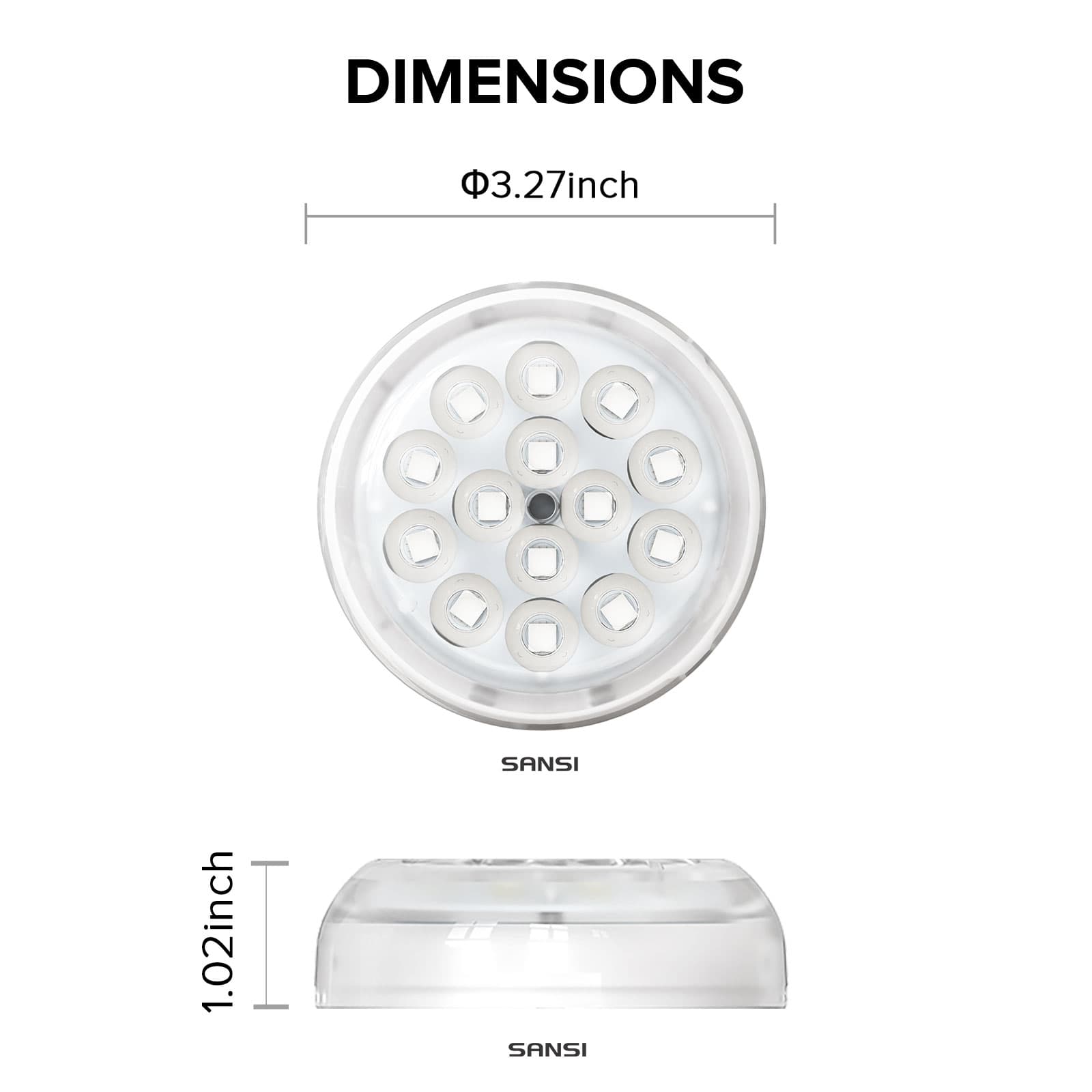 Kabellos aufladbares LED-Poollicht mit Fernbedienung (NUR USA)