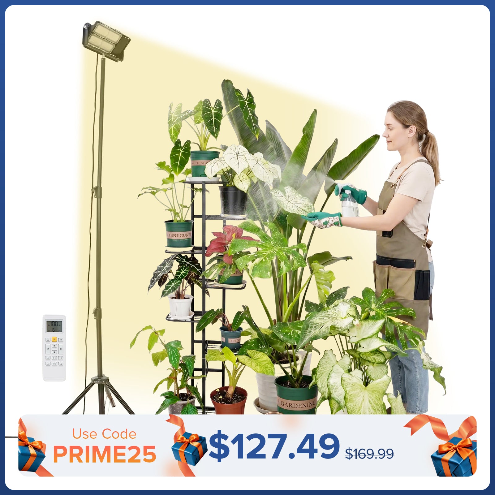 SANSI 100W Panel LED Standing Grow Light with Remote Control (US ONLY)
