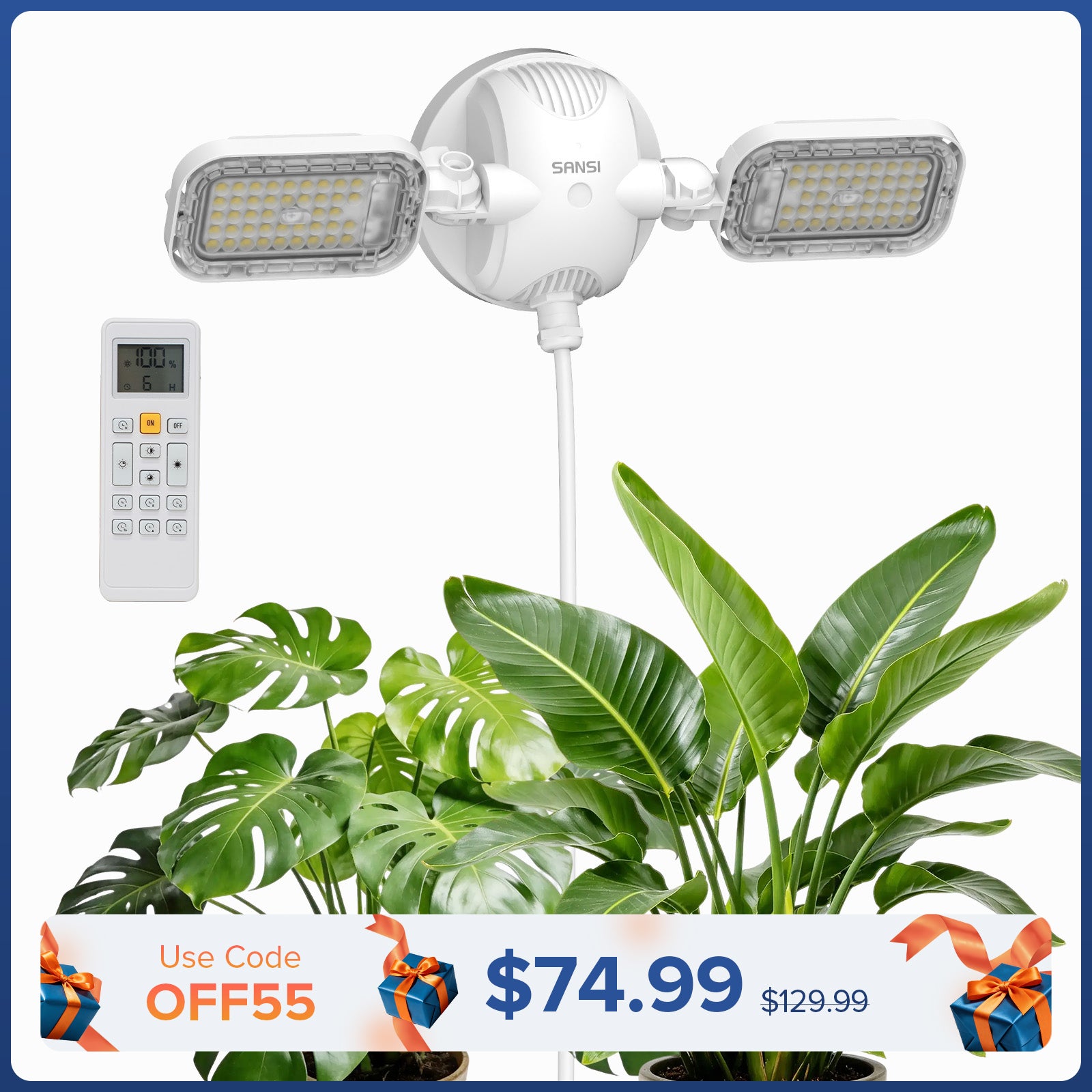 SANSI 60W LED Wall Mounted Grow Light with Remote Control (US ONLY)