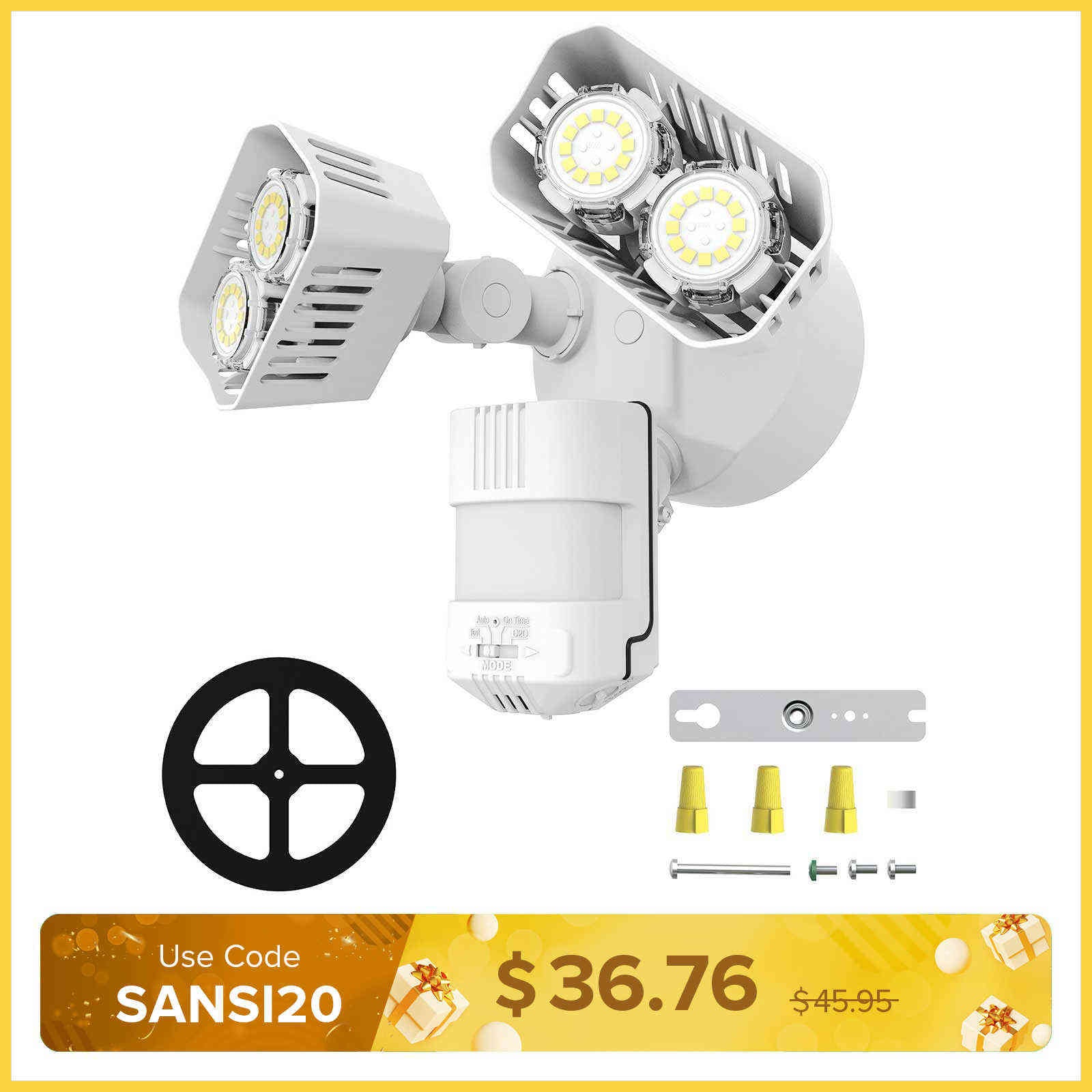 Upgraded 28W LED Security Light (Dusk to Dawn & Motion Sensor)(US ONLY)