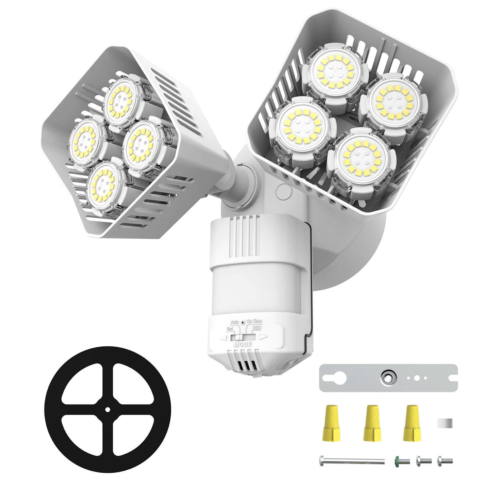 Square Upgraded 54W Led Security Light (Dusk to Dawn&Motion Sensor), white