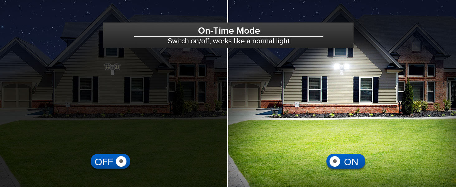 On-Time Mode：Switch on/off, works like a normal light.