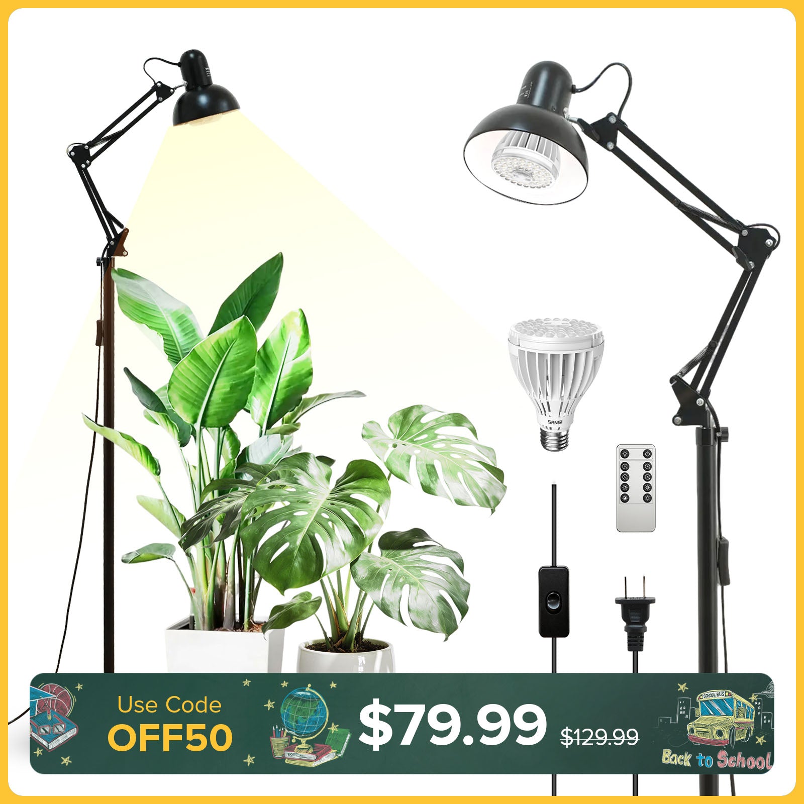 SANSI 32W Lampe de culture LED sur pied avec télécommande (US UNIQUEMENT)