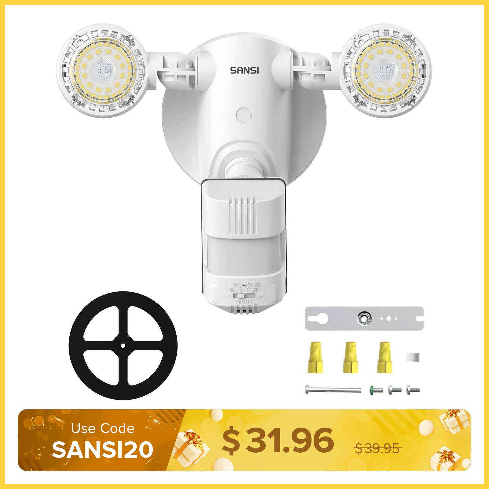 25W LED Security Light (Dusk to Dawn & Motion Sensor)(US/CA ONLY)