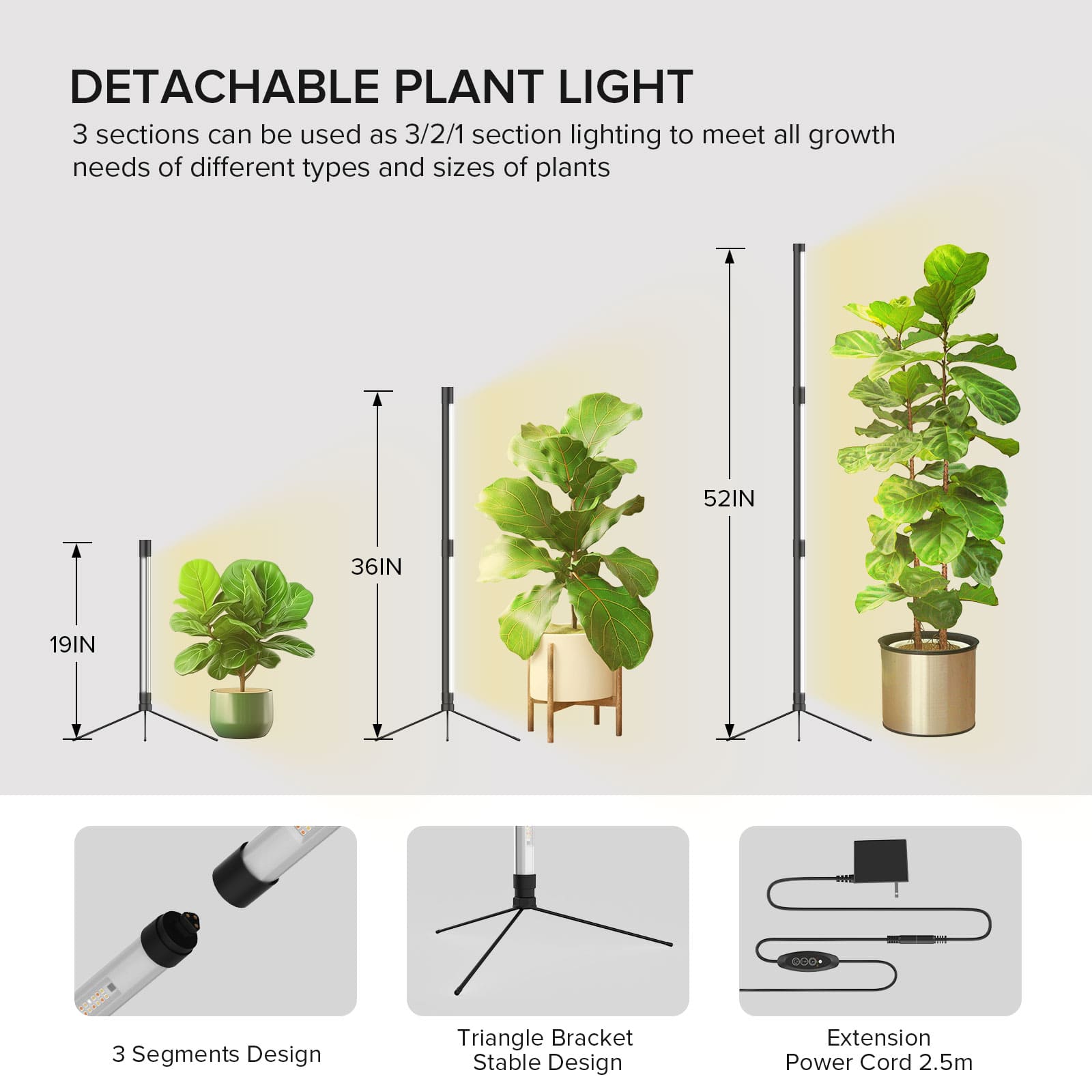 SANSI T10 55W LED Standing Grow Light