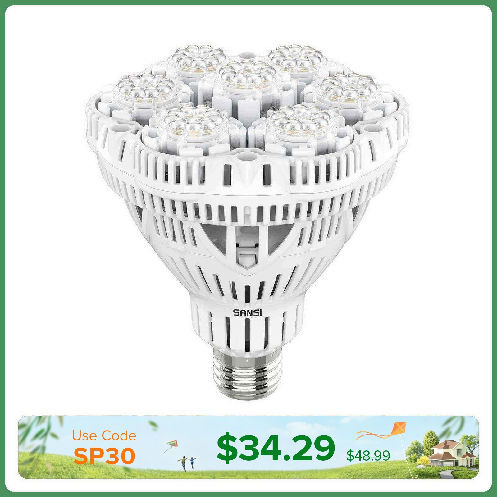 BR30 36W LED Grow Light Bulb