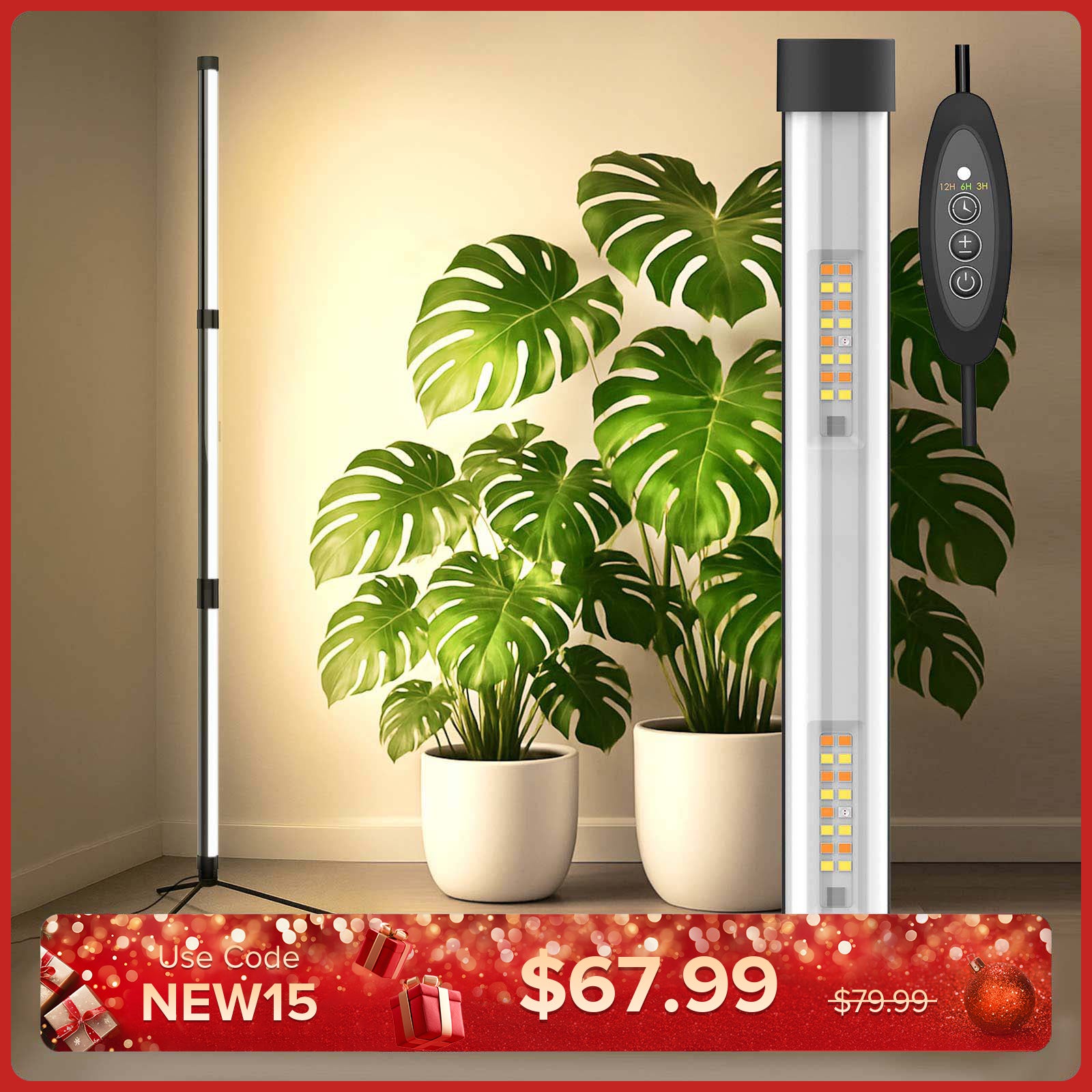 SANSI T10 55W LED Standing Grow Light