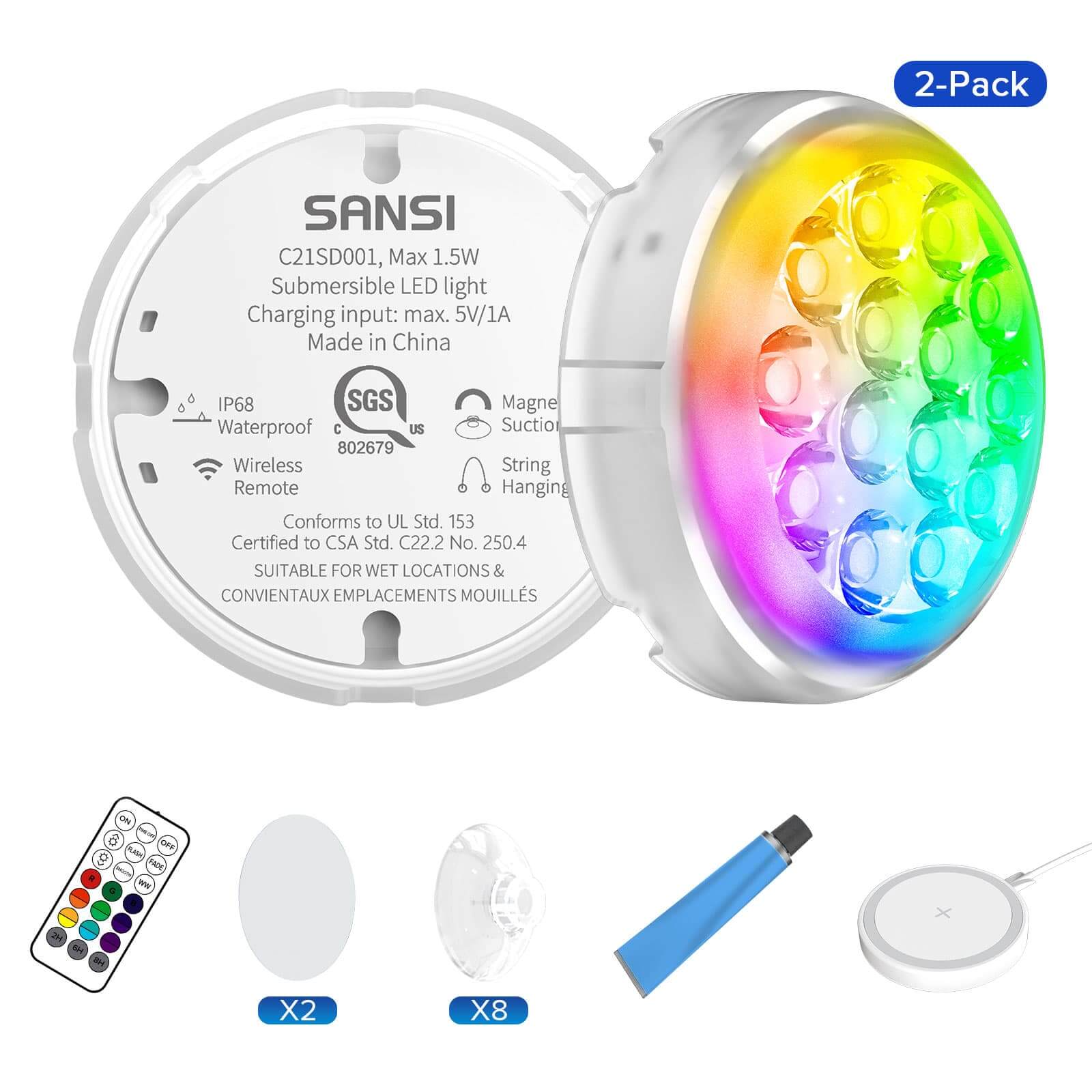 Wireless Charging RGB Color Changing Mood Light (US ONLY)