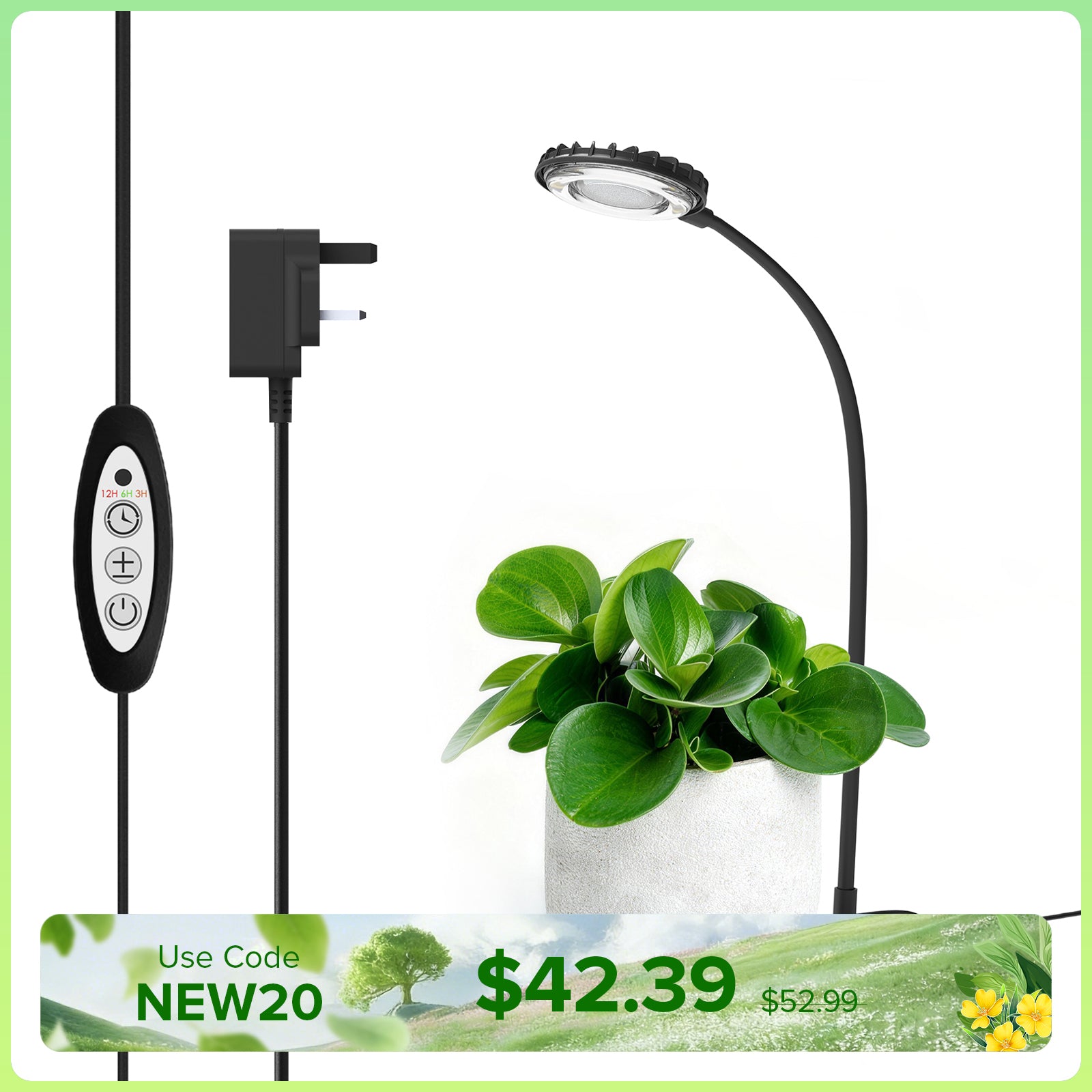 SANSI 12W Tabletop LED Grow Light (EU/UK ONLY)