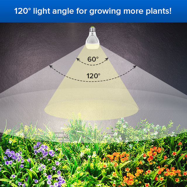 120° beam angle makes A19 10W LED Grow Light covers more plants.