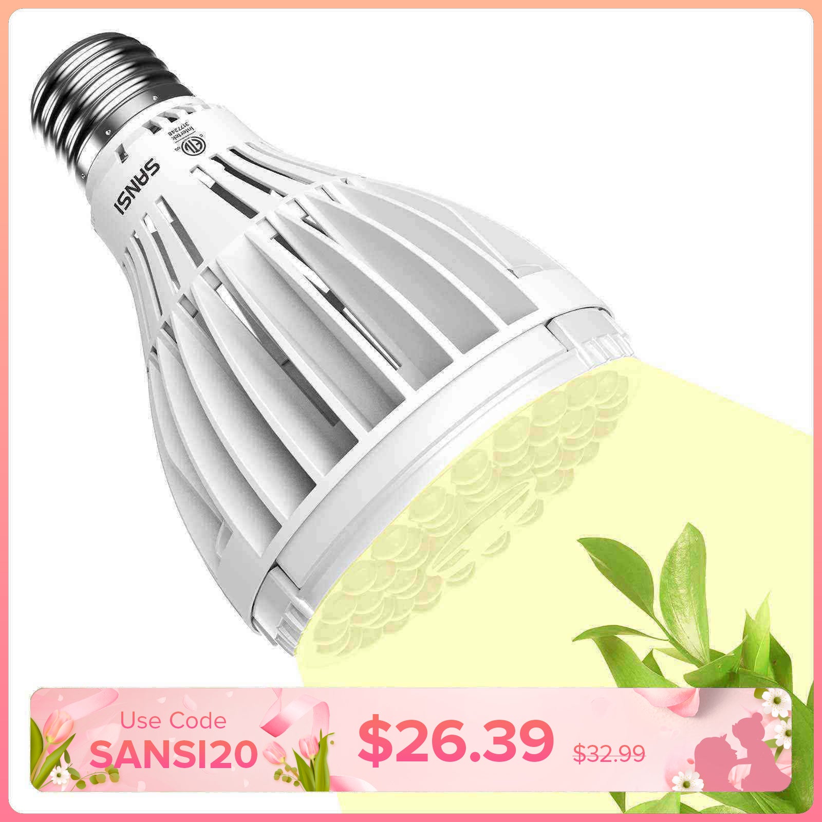 PAR25 32W LED Grow Light Bulb (US/CA ONLY)