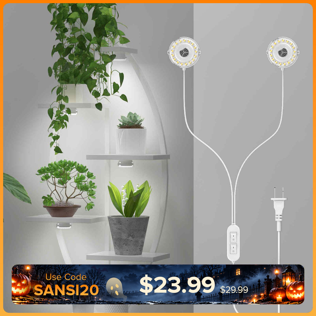 SANSI 10W LED Puck-Pflanzenlampe (NUR USA/Kanada)