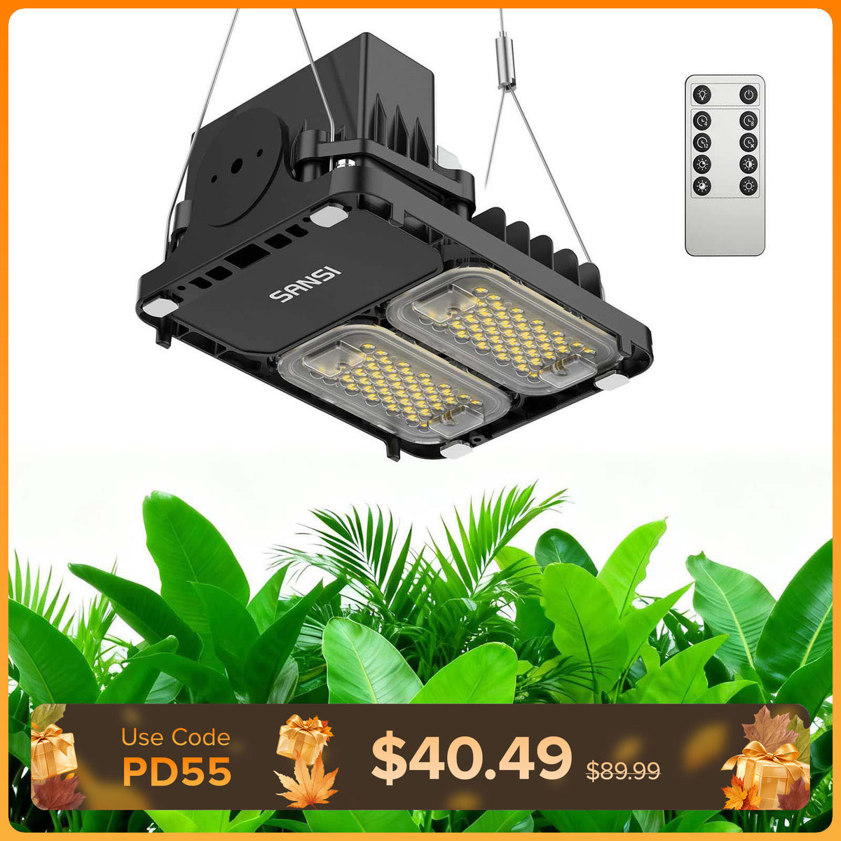 SANSI 70W LED-Panel-Pflanzenlampe | Fernbedienung