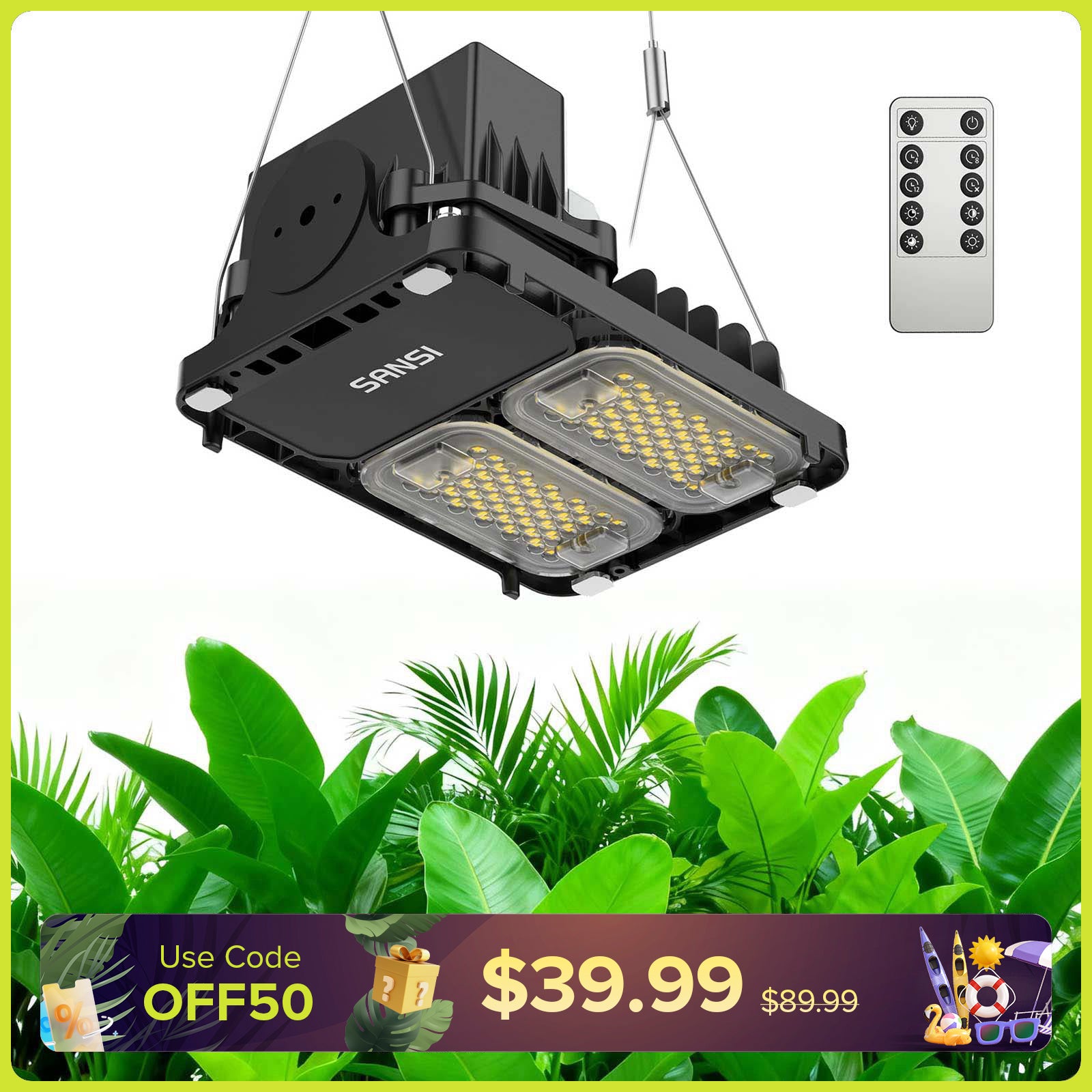 SANSI 70W Panel LED Grow Light | Remote Control – SANSI Lighting
