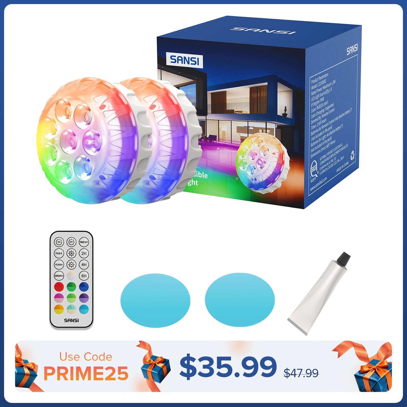 SANSI Upgraded RGB Pool Light