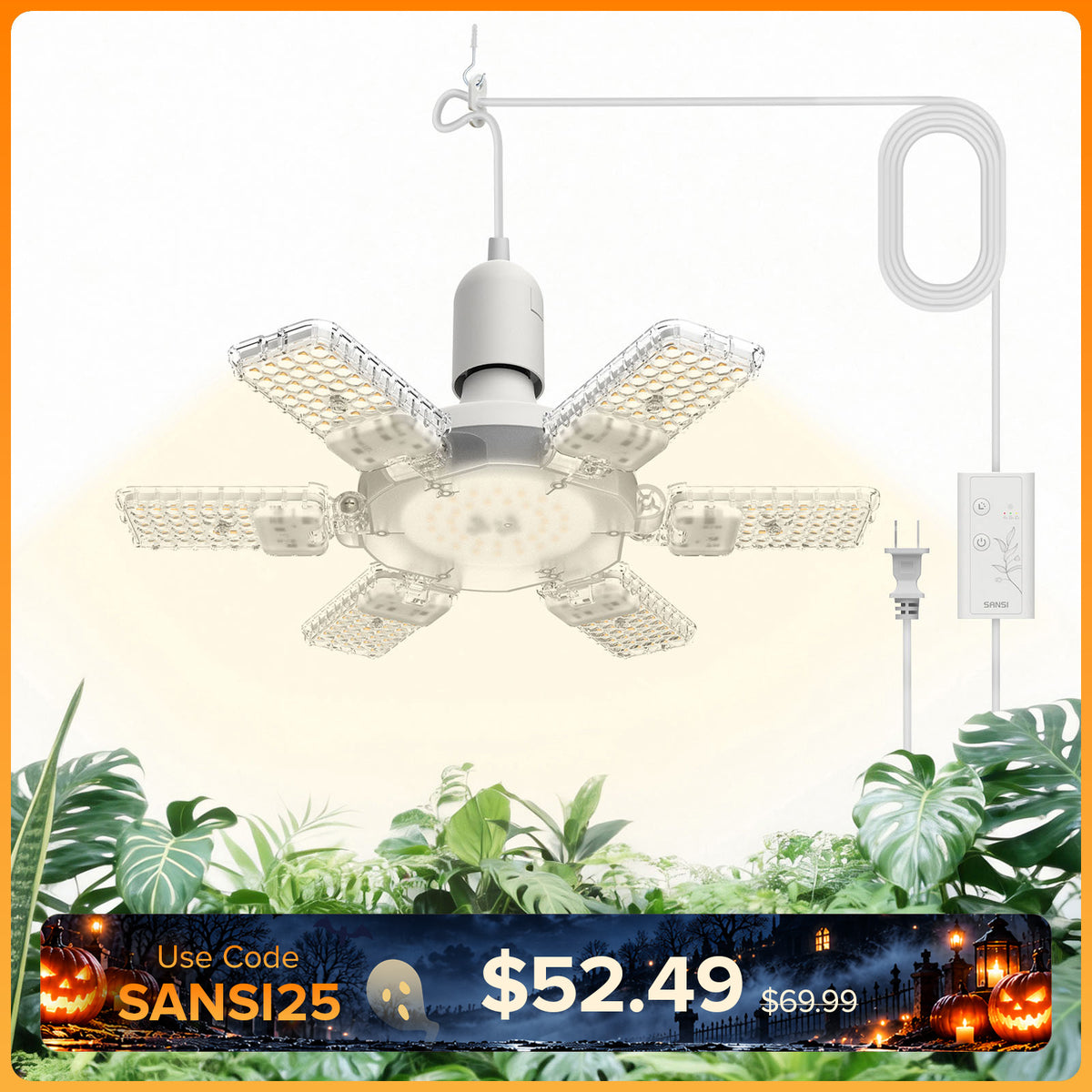 SANSI 60W Folding Wings LED Grow Light (US ONLY)