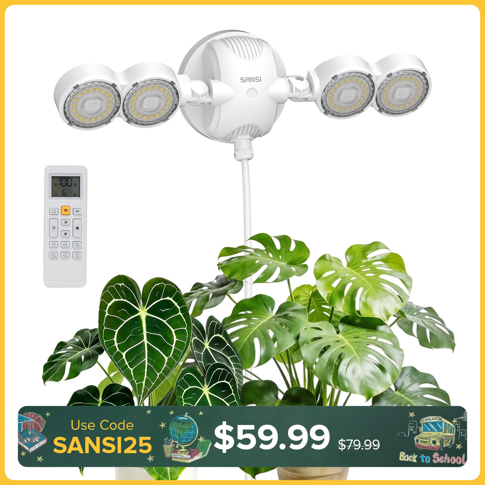 SANSI 30W LED Wall Mounted Grow Light with Remote Control (US ONLY)
