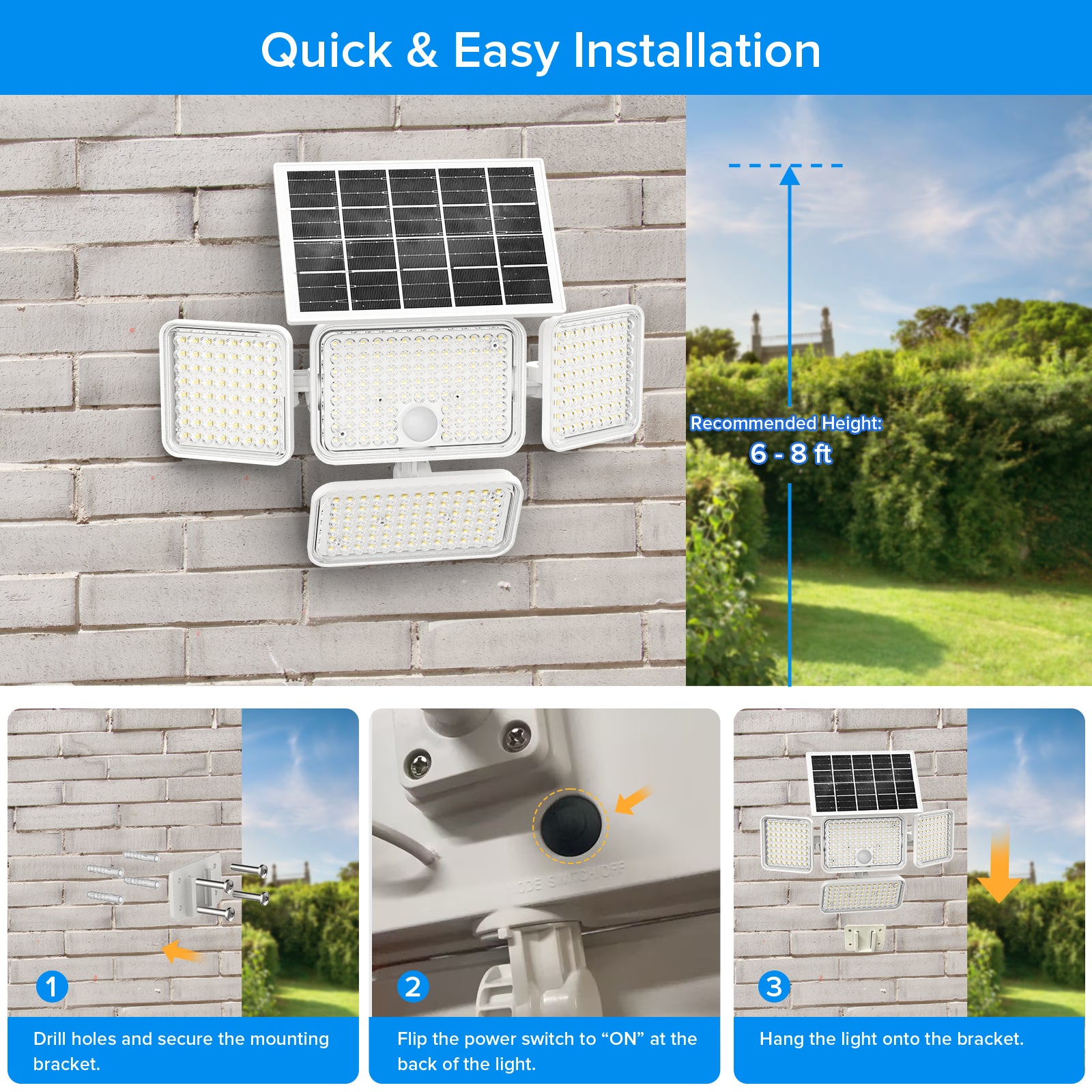45 W LED-Sicherheitsleuchte (Dämmerung bis Morgengrauen & Bewegungssensor) NUR EU/UK