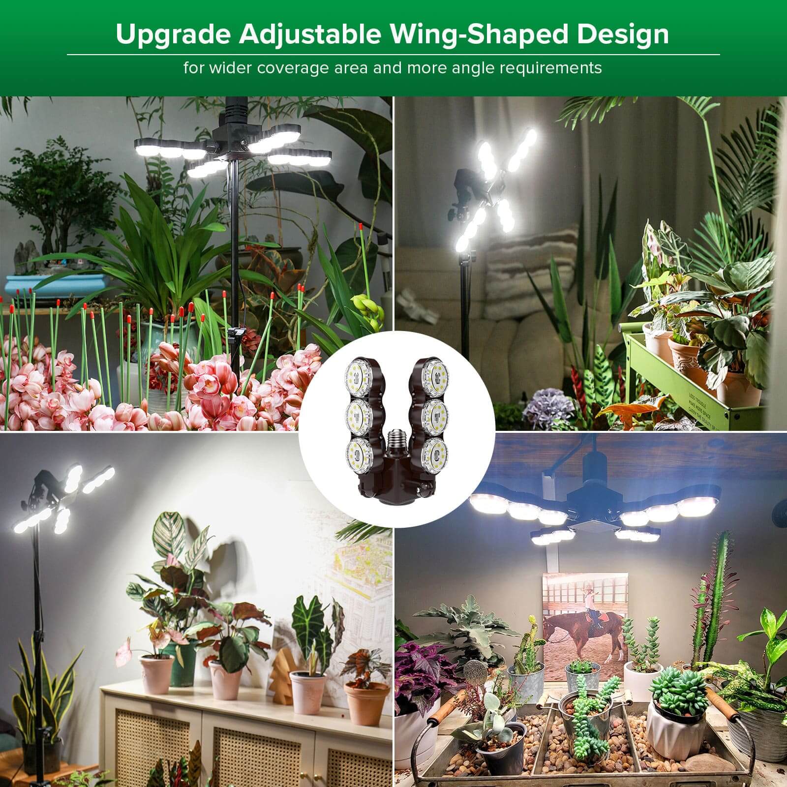 SANSI 80W Folding Wings LED Grow Light with Remote Control