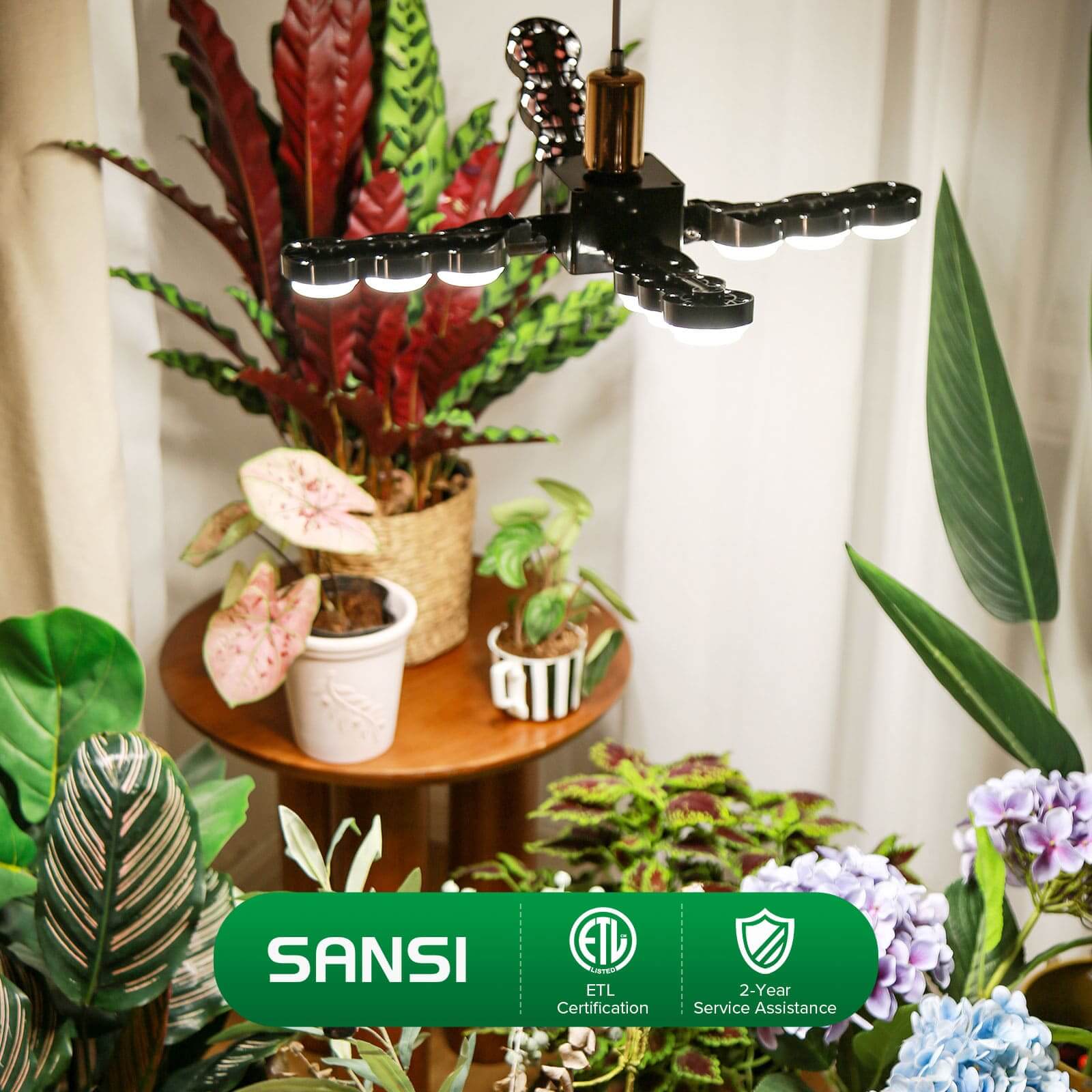 SANSI 80W LED-Pflanzenlampe mit faltbaren Flügeln und Fernbedienung