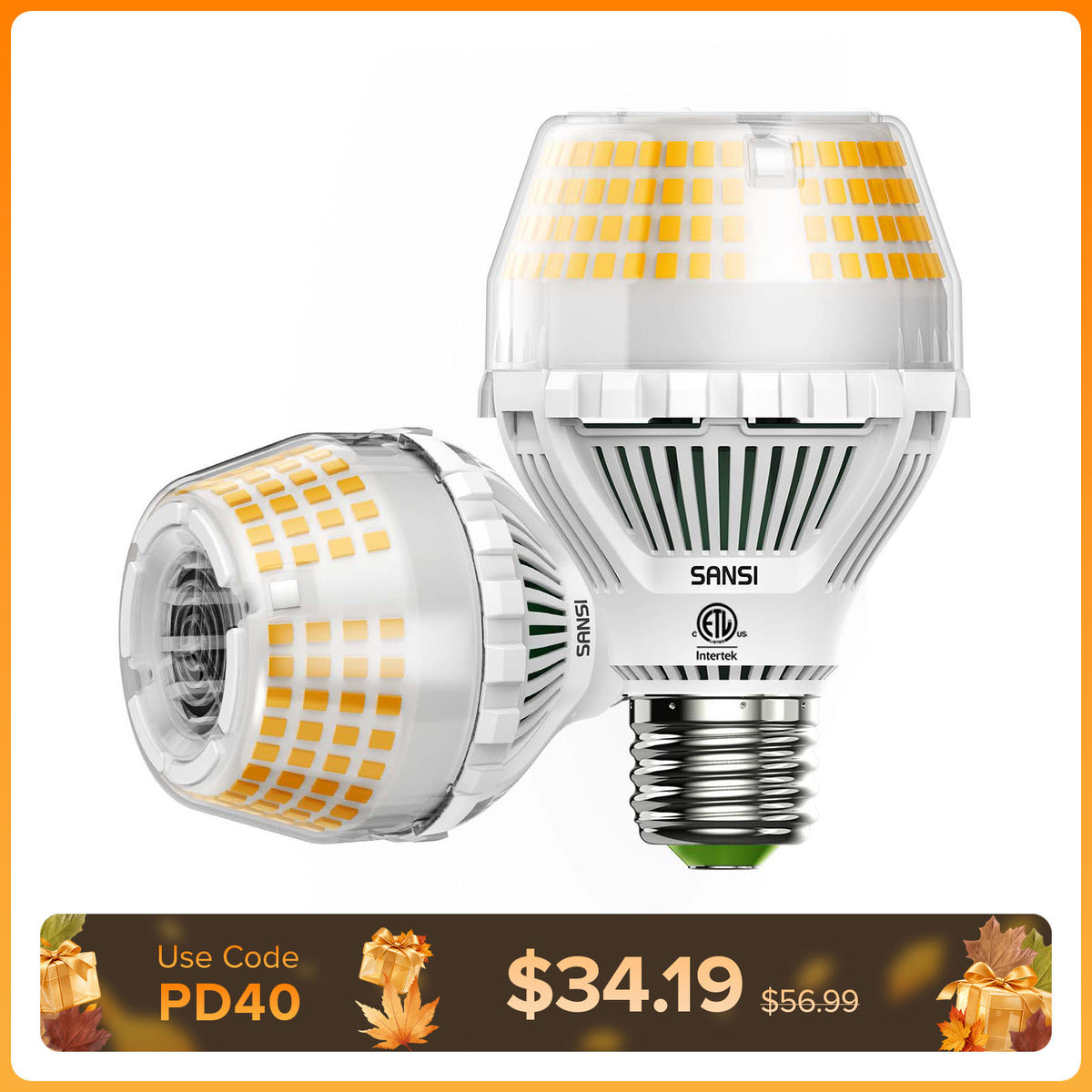SANSI A19 35W 3000K LED Light Bulb