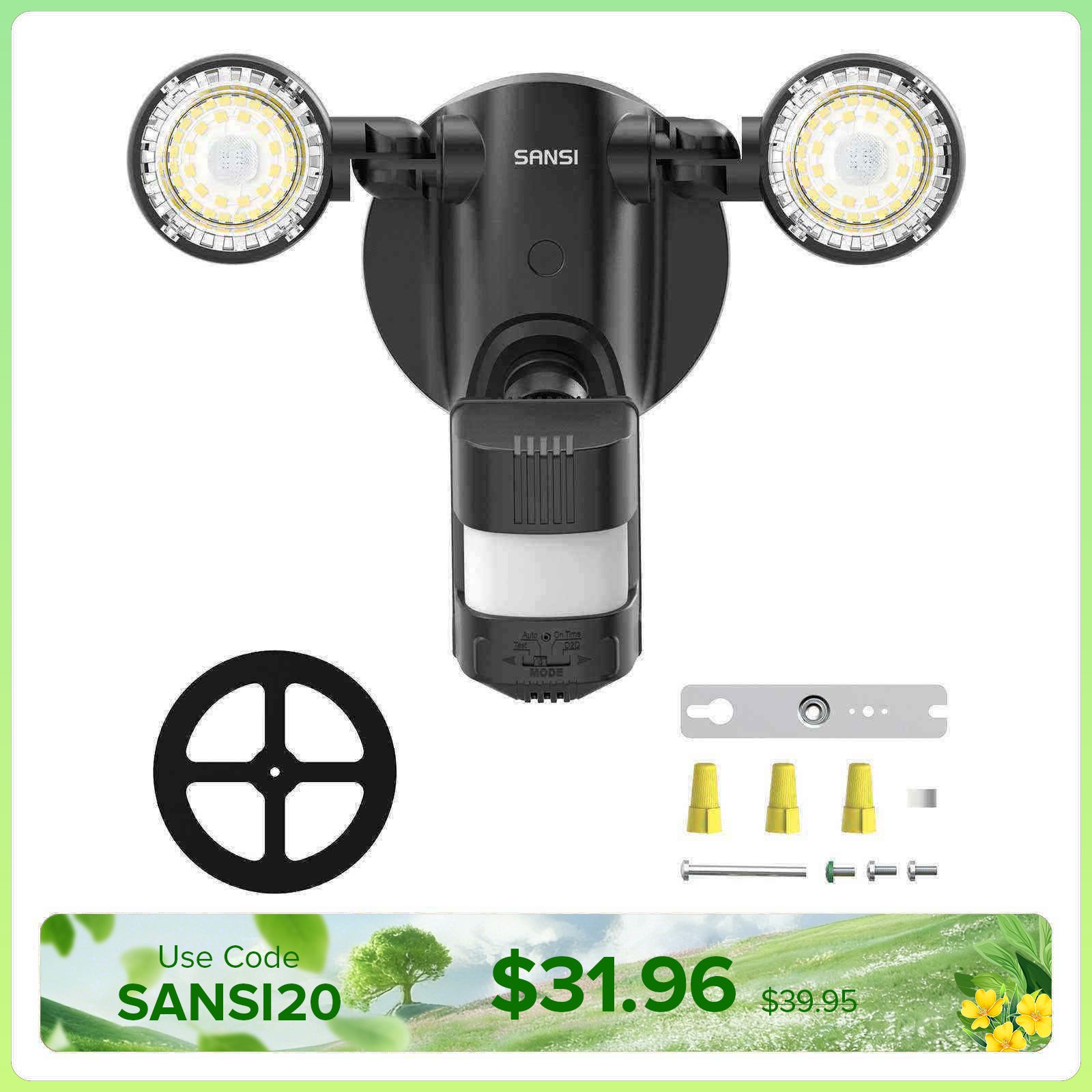25W LED Security Light (Dusk to Dawn & Motion Sensor)(US/CA ONLY)