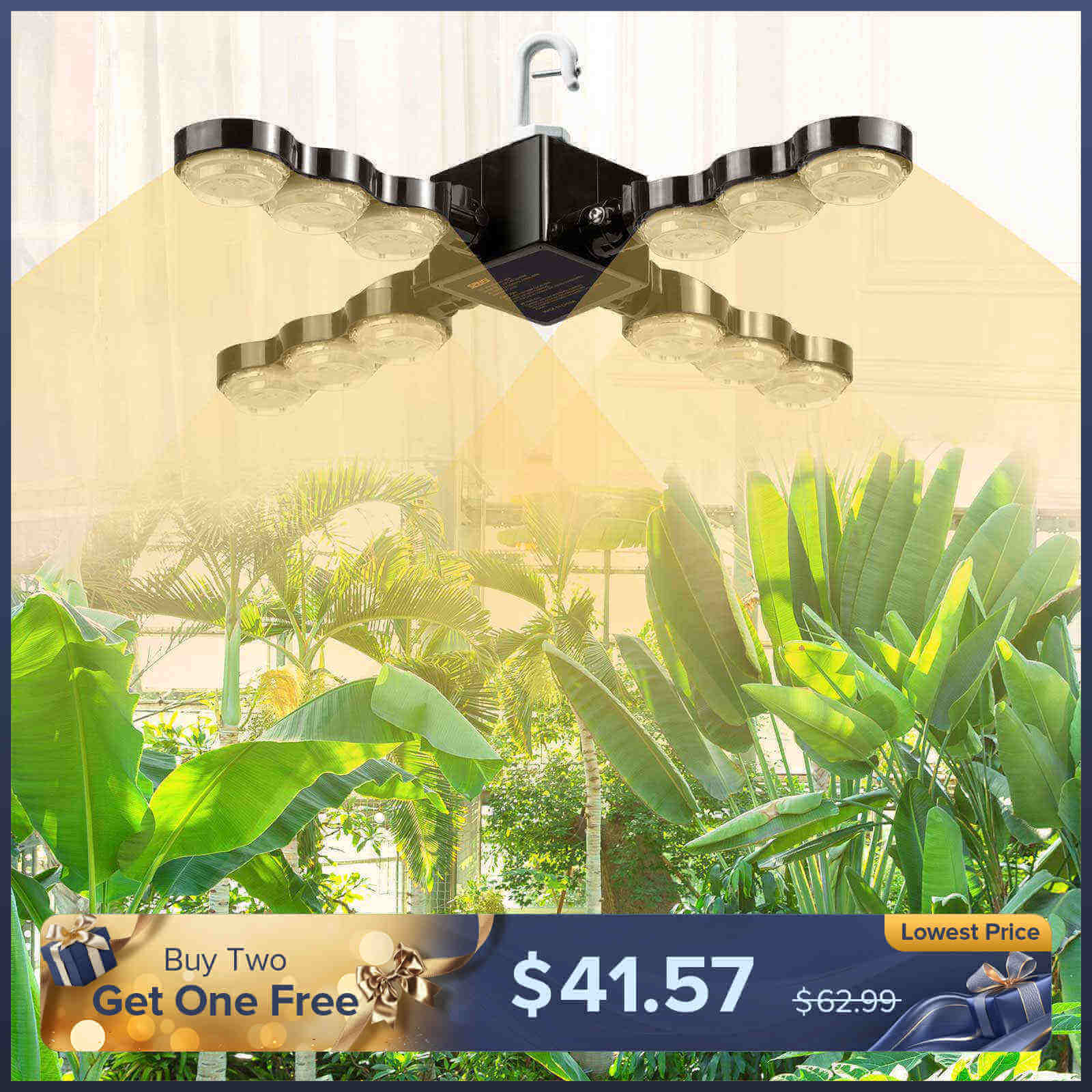 60W LED Grow Light (Folding Wings & With Hook)(EU ONLY)