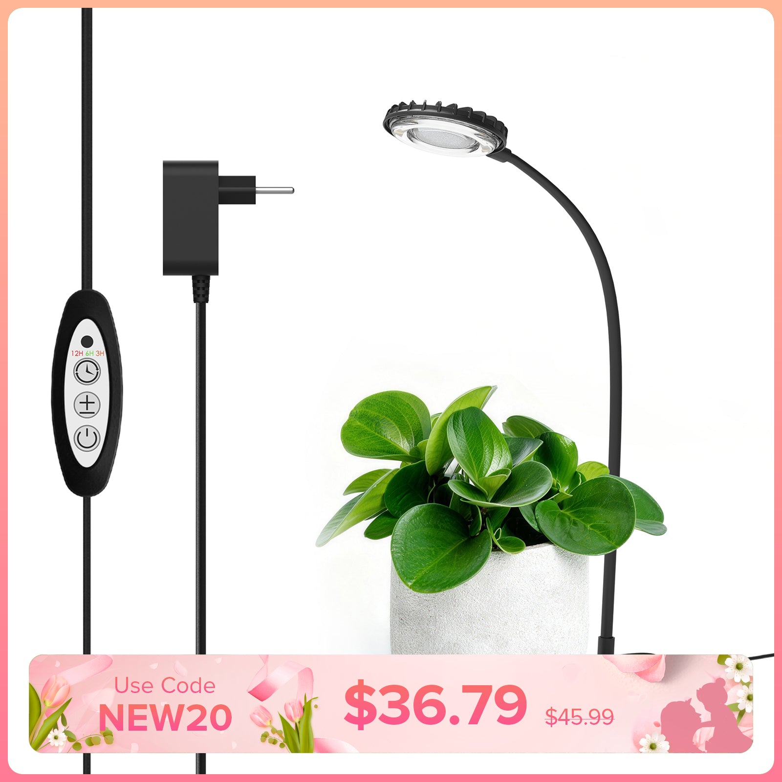 SANSI 12W Tabletop LED Grow Light (EU/UK ONLY)