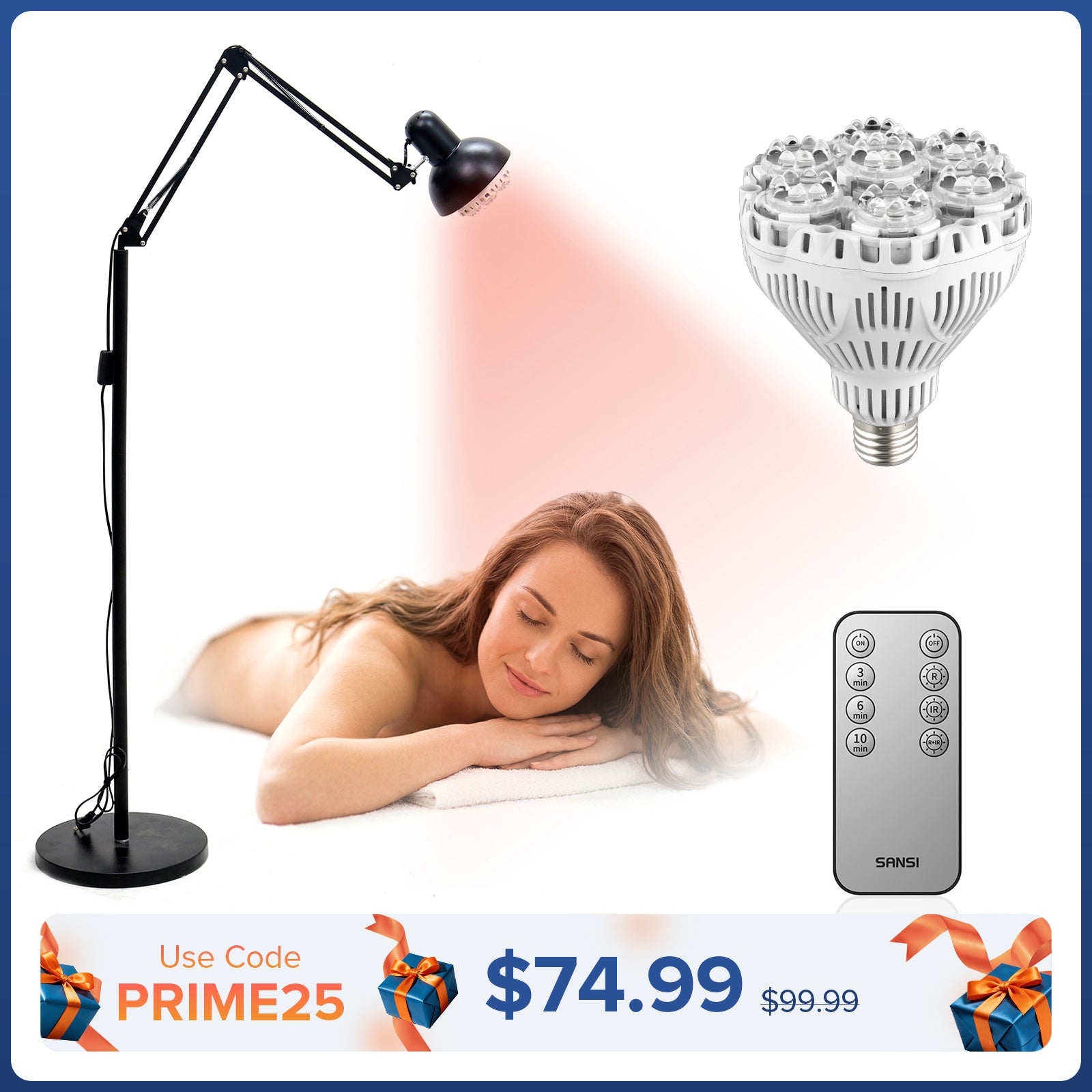SANSI 32W Red Light Therapy for Body Face with Adjustable Stand(US/CA ONLY)