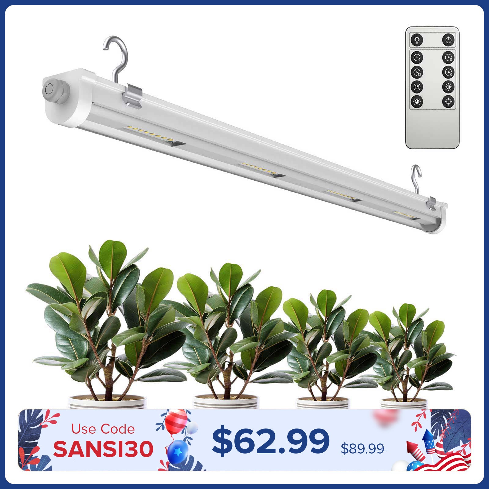 SANSI T8 25W LED Grow Light | Remote Control