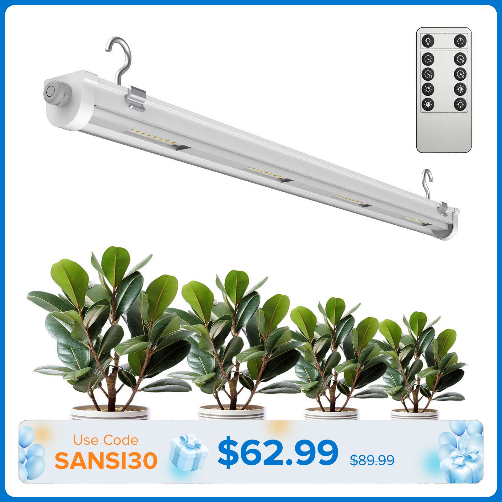 t8 led grow light bulbs SANSI T8 25W LED Grow Light | Remote Control