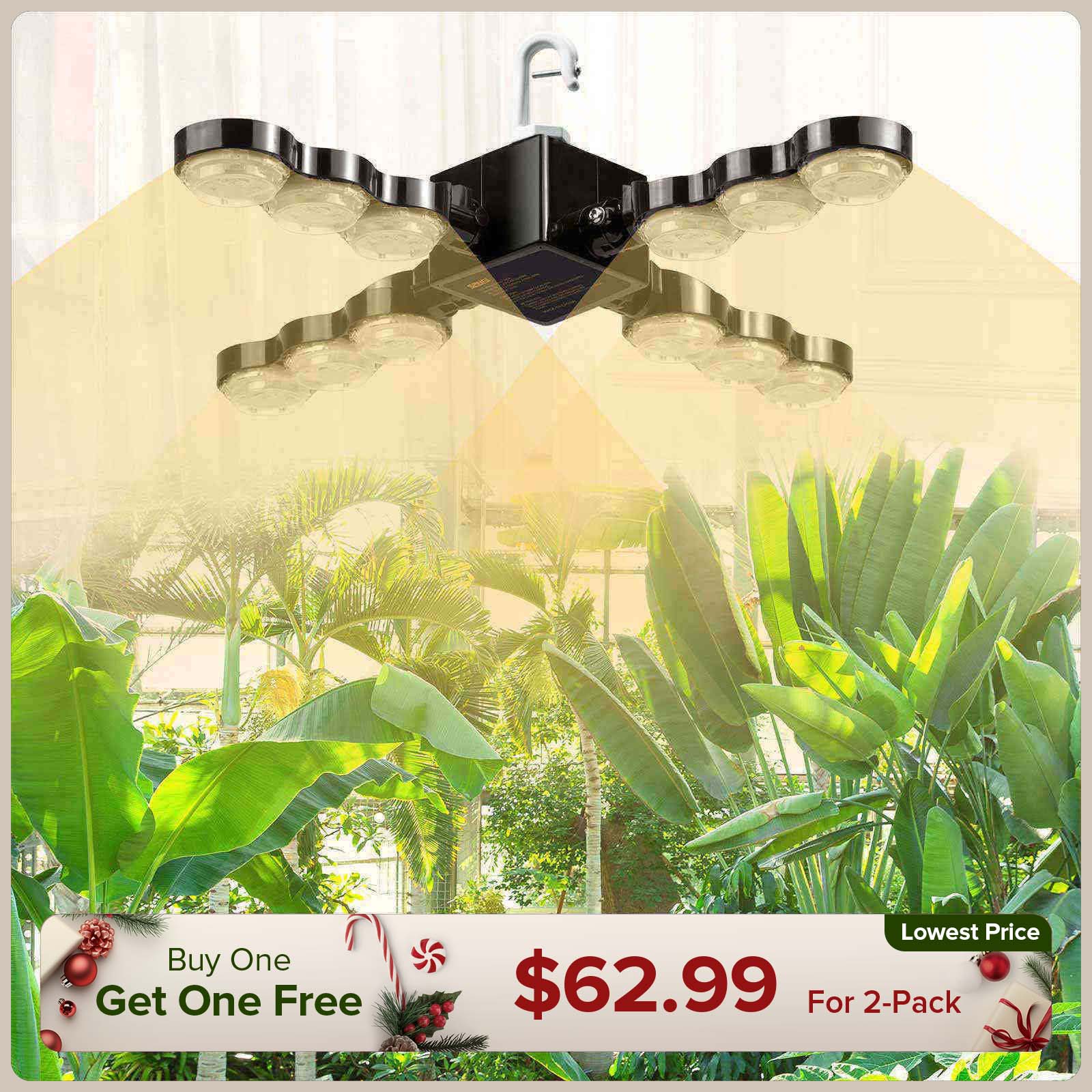 60W LED Grow Light (Folding Wings & With Hook)