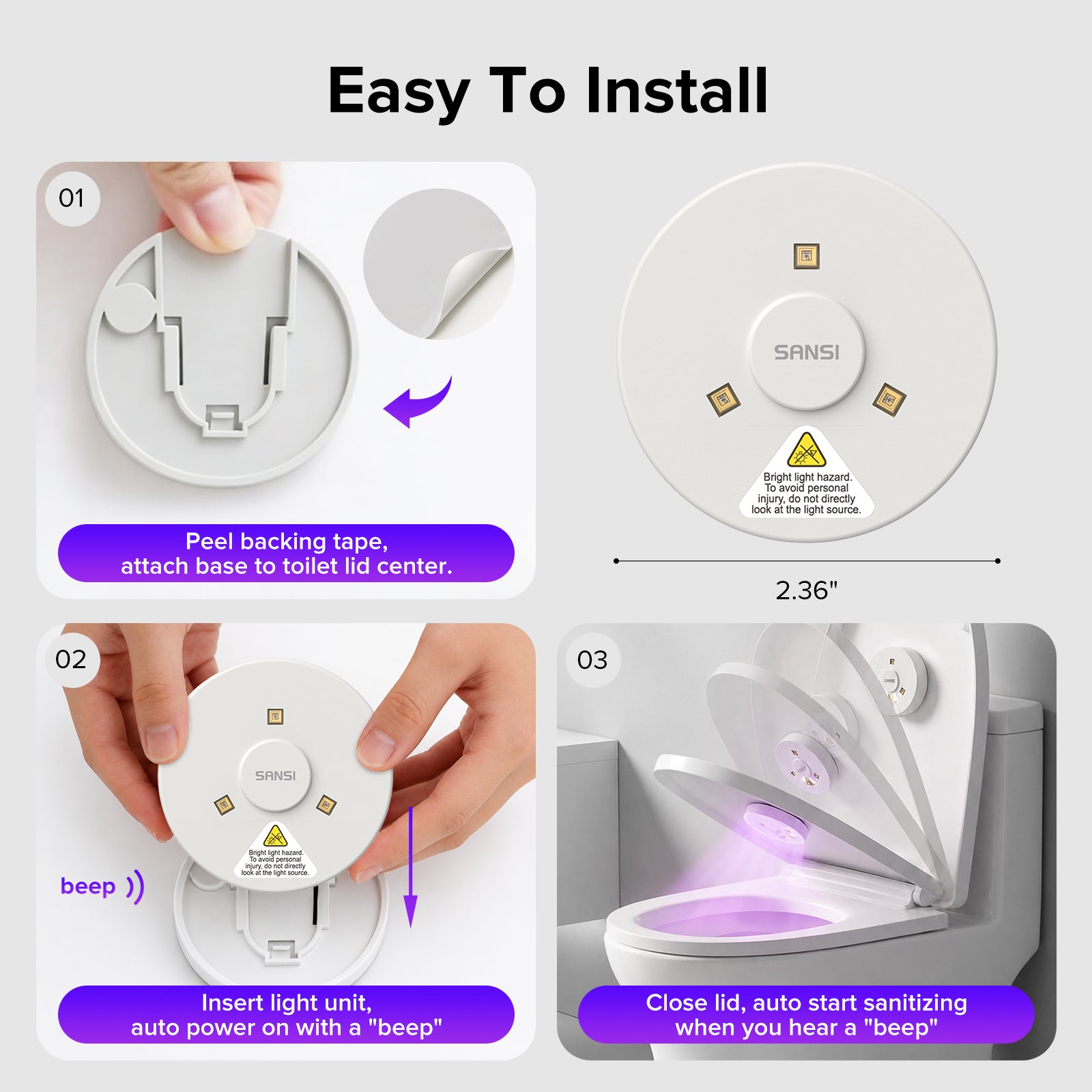 SANSI UVC Smart Toilet Sterilizer Light (US ONLY)