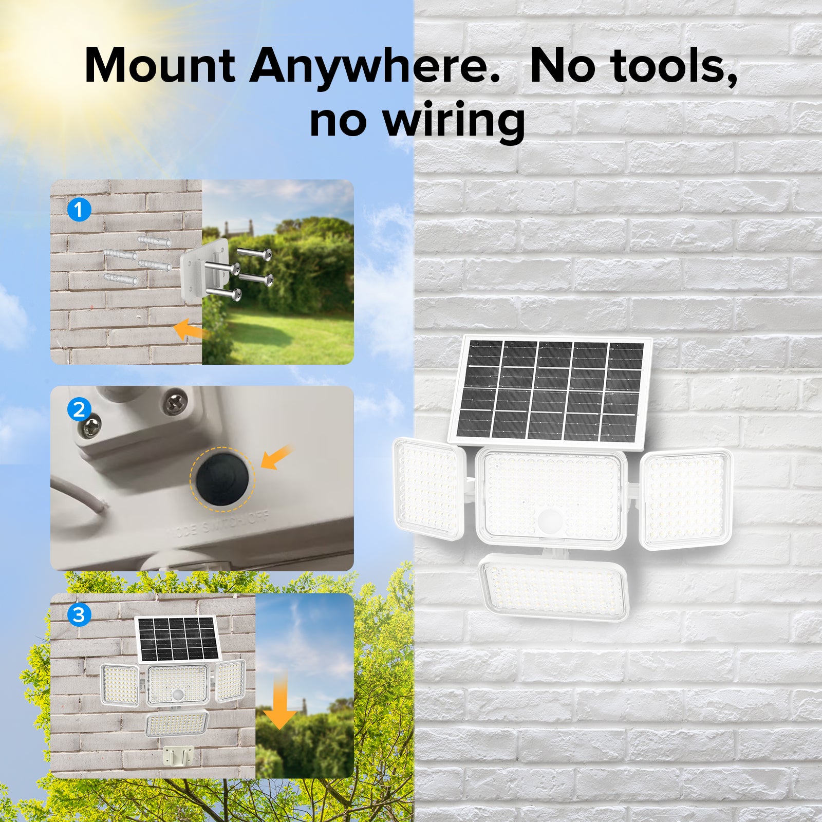 45 W LED-Sicherheitsleuchte (Dämmerung bis Morgengrauen & Bewegungssensor) NUR EU/UK