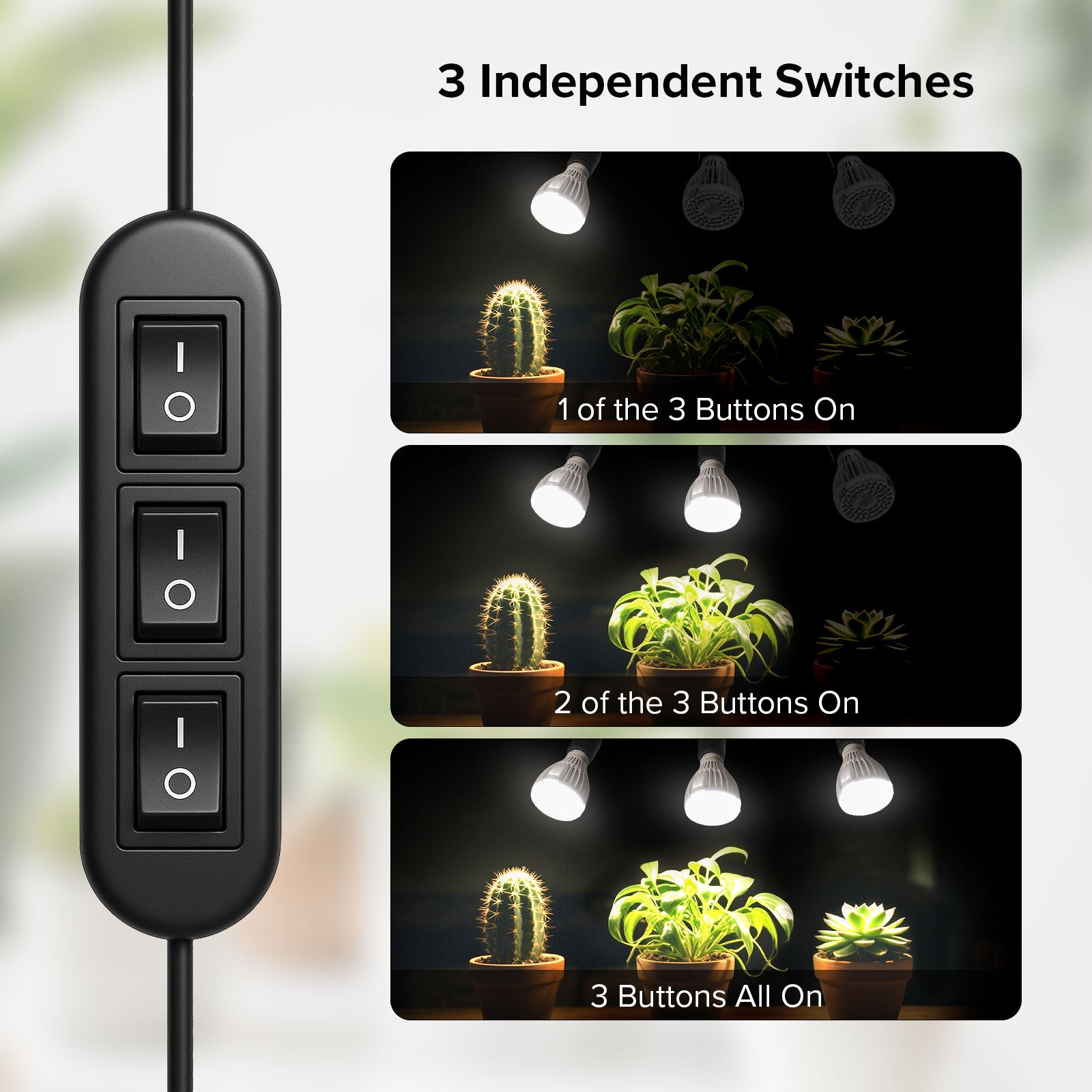 SANSI Upgraded 90W Multi-head Grow Light with Adjustable Tripod Stand