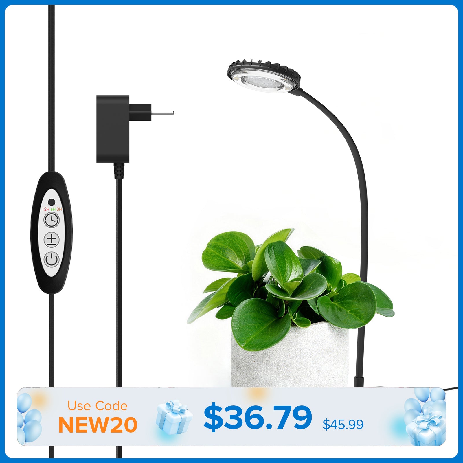 SANSI 12W Tabletop LED Grow Light (EU/UK ONLY)