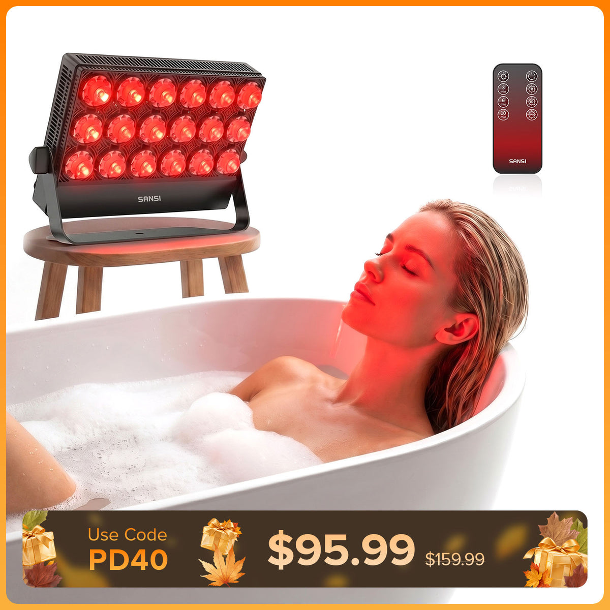 SANSI 80W Dual-Wavelength Red Light Therapy Panel (US ONLY)