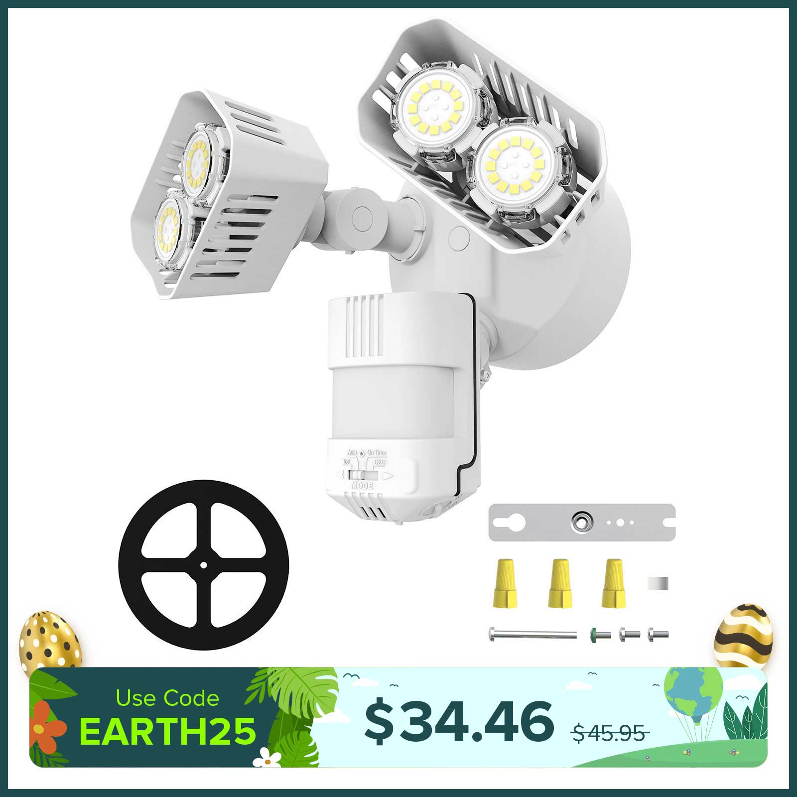 Upgraded 28W LED Security Light (Dusk to Dawn & Motion Sensor)(US ONLY)