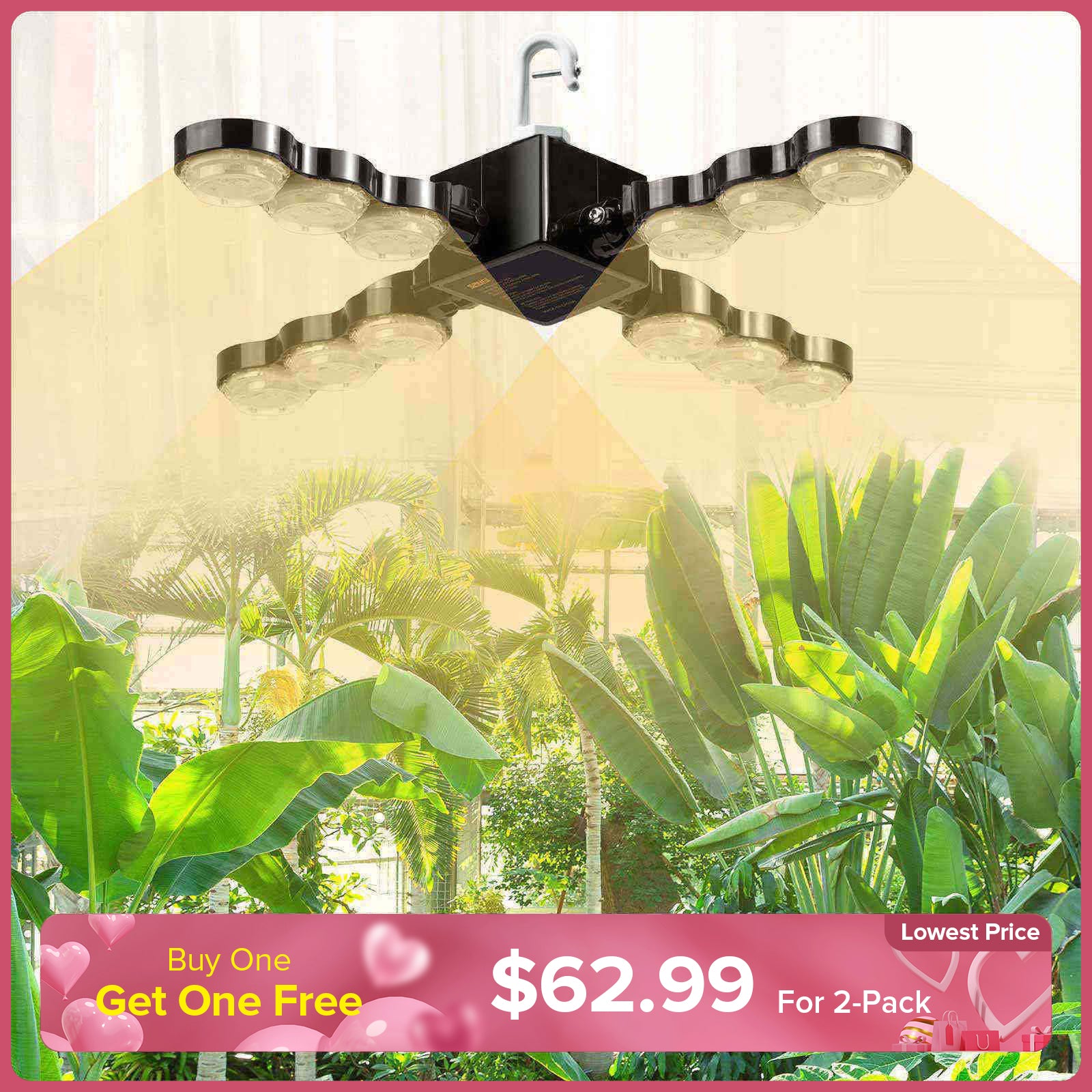 60W LED Grow Light (Folding Wings & With Hook) – SANSI Lighting