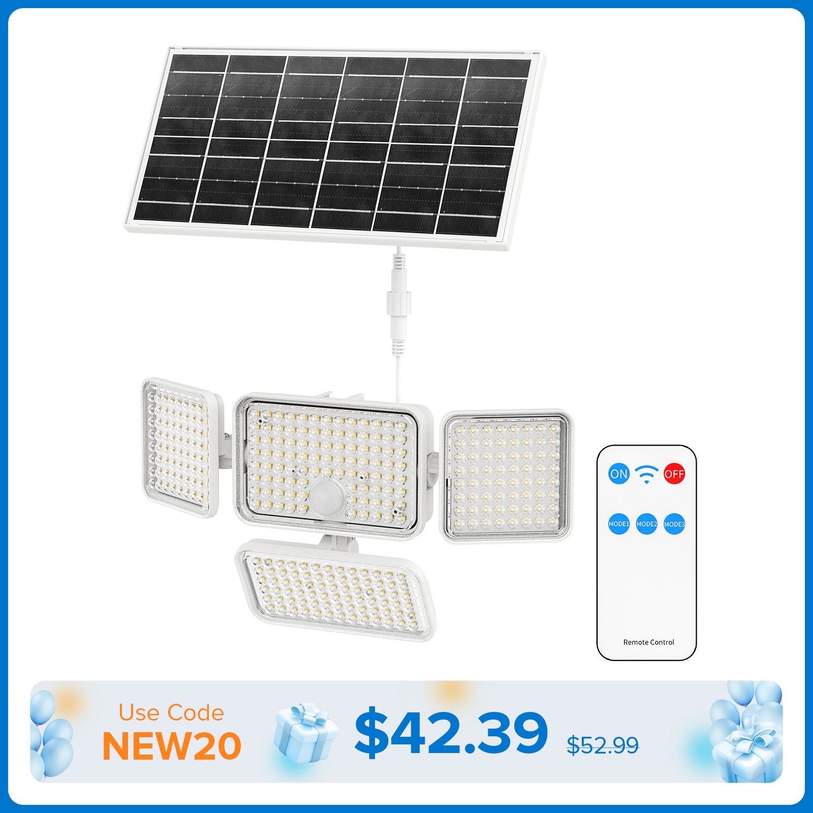 SANSI 12W LED Solar Security Light (Motion Sensor)