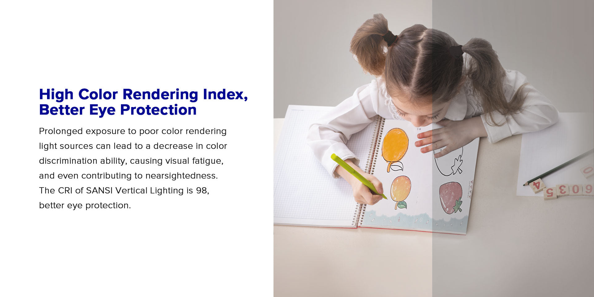 Vertical Led Desk Lamp has high color rendering index, better eye protection
