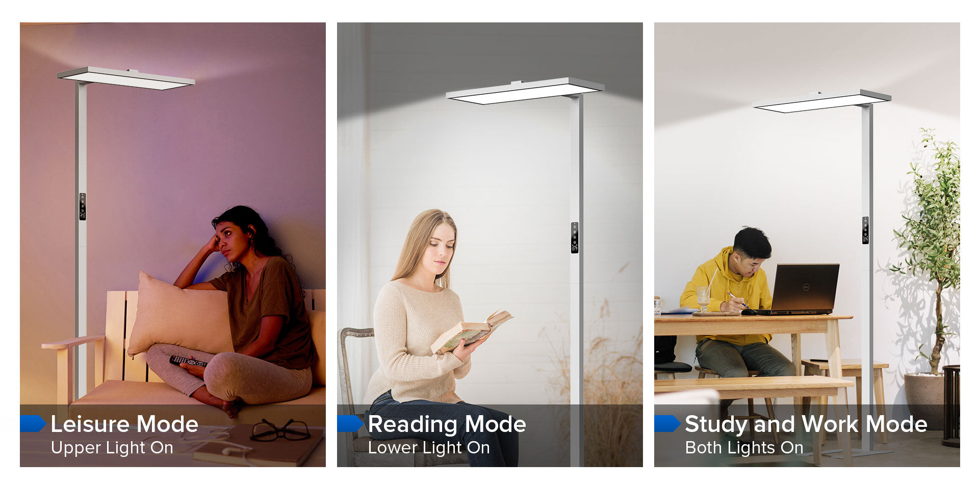 Vertical Led Desk Lamp has 3 modes, leisure mode, reading mode and study and work mode