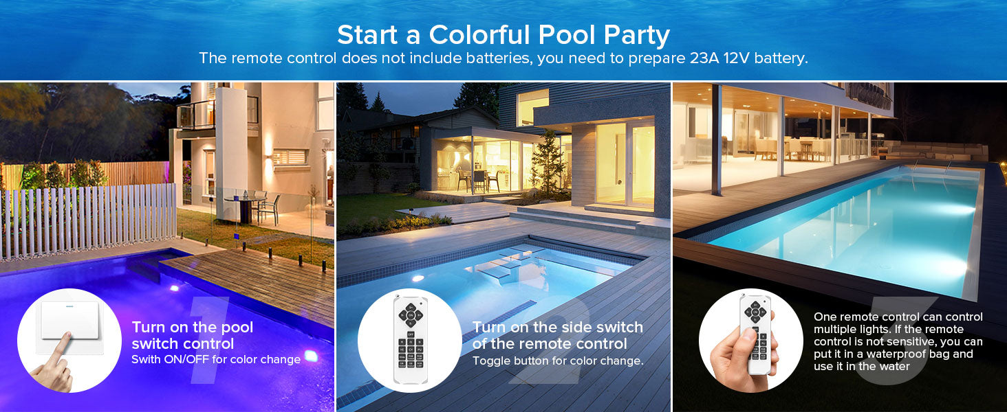 Start a Colorful Pool Party with SANSI BR30 30W LED RGB Pool Light Bulb.