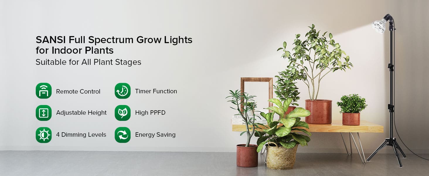 BR30 40W Adjustable Tripod Stand Grow Light with Remote Control.