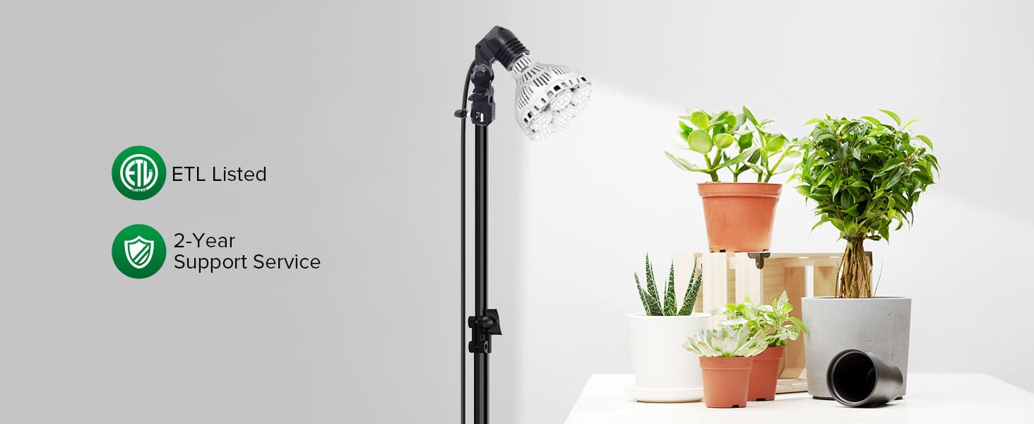 BR30 40W Adjustable Tripod Stand Grow Light with Remote Control,ETL Listed,2-Year Support Service.