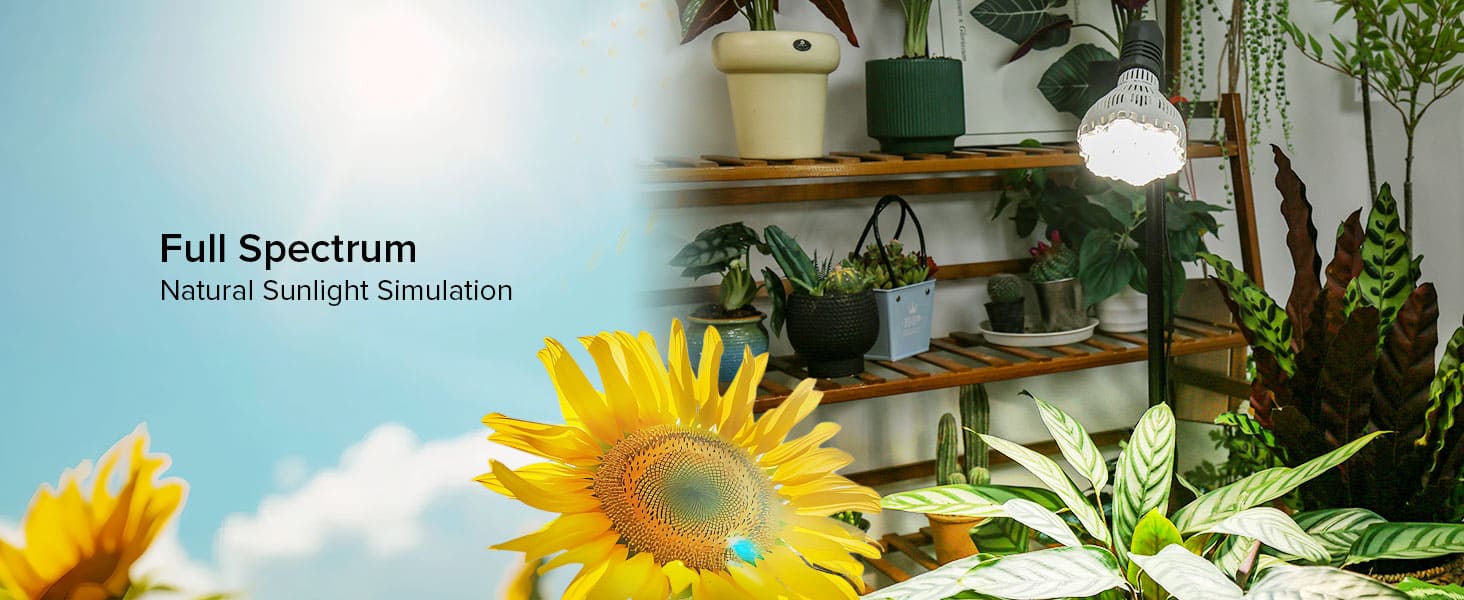BR30 40W Adjustable Tripod Stand Grow Light with Remote Control, full spectrum,natural sunlight simulation.